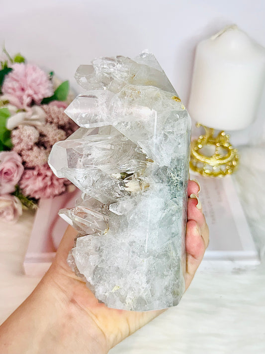 High Grade Clear Quartz Cluster Point Tower From Brazil 16cm 994grams