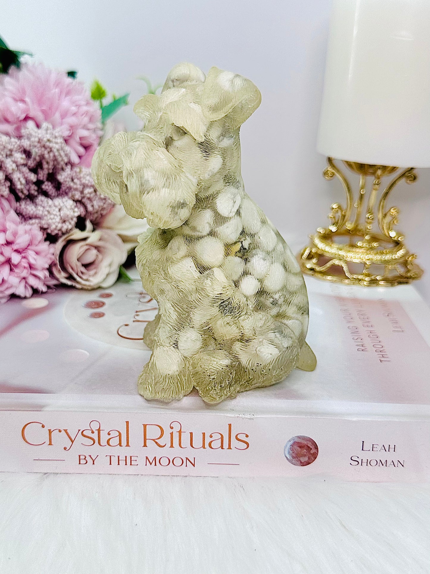 Soothe The Mind ~ Howlite Filled Resin Dog 12cm