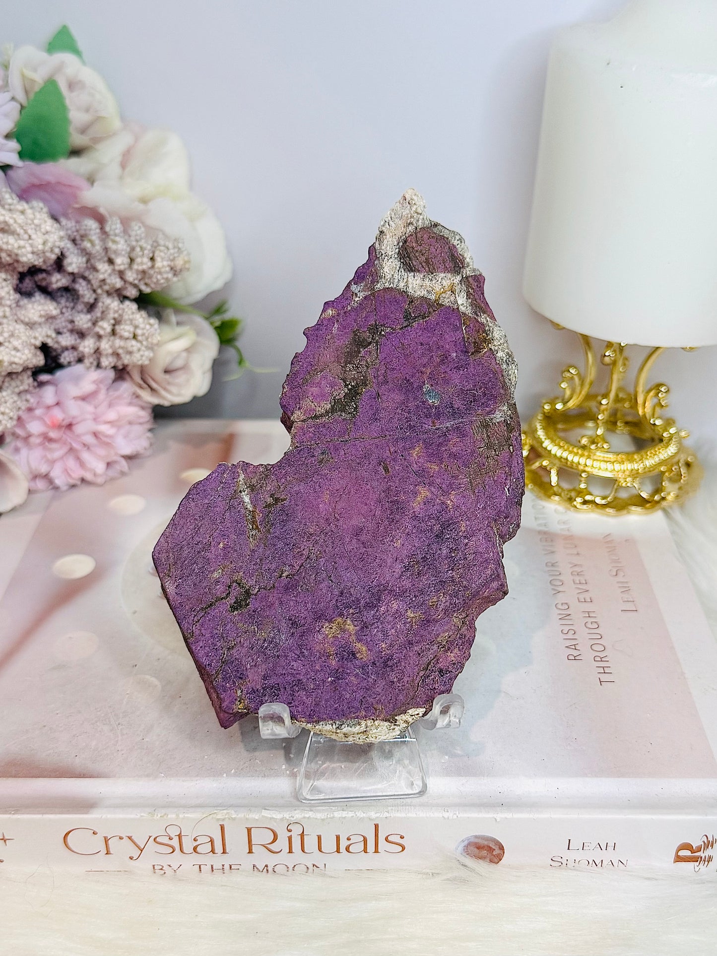 Natural Purpurite Slab on Stand 13cm