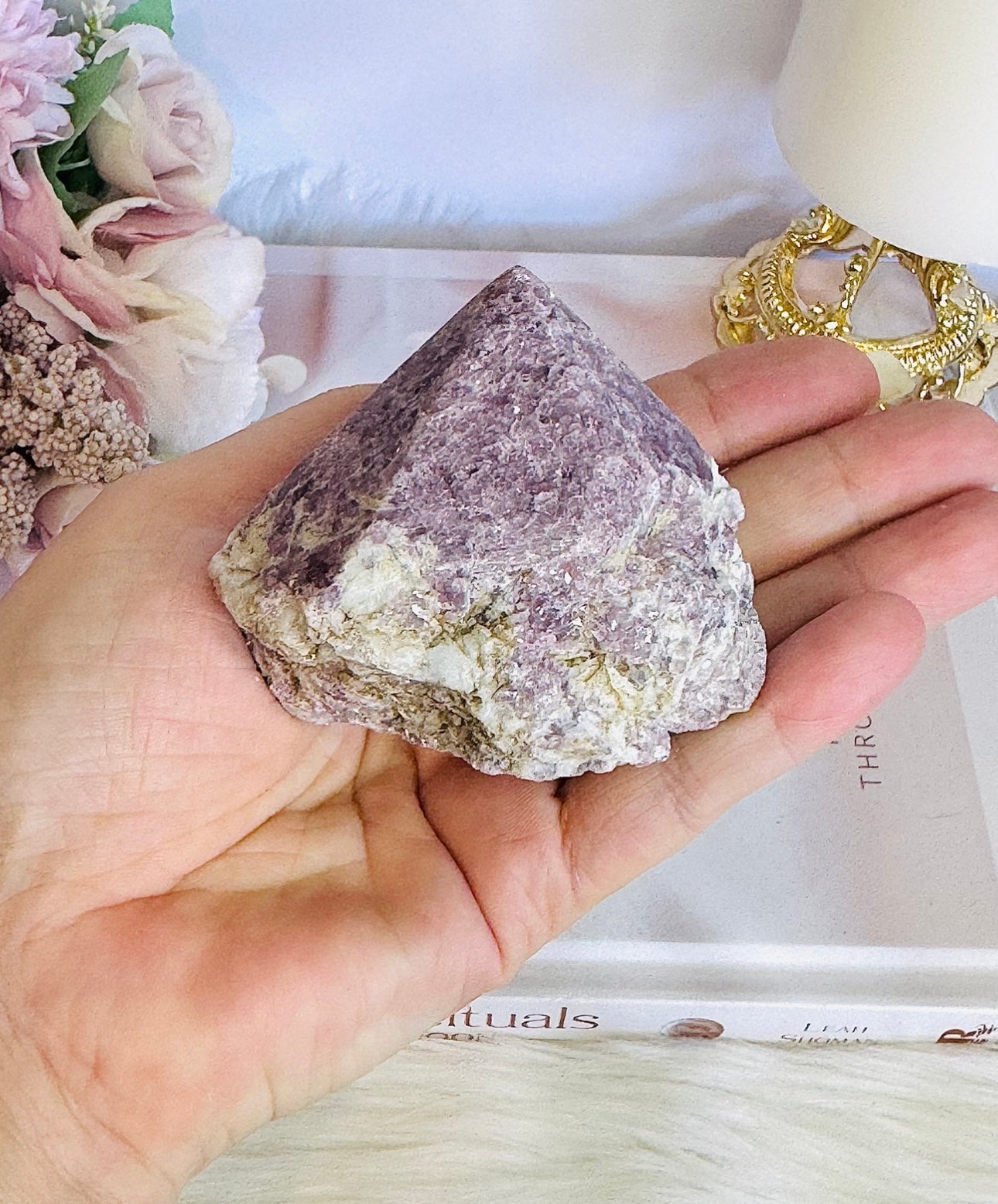 Beautiful Natural Lepidolite | Purple Mica Rough Chunky Tower | Point