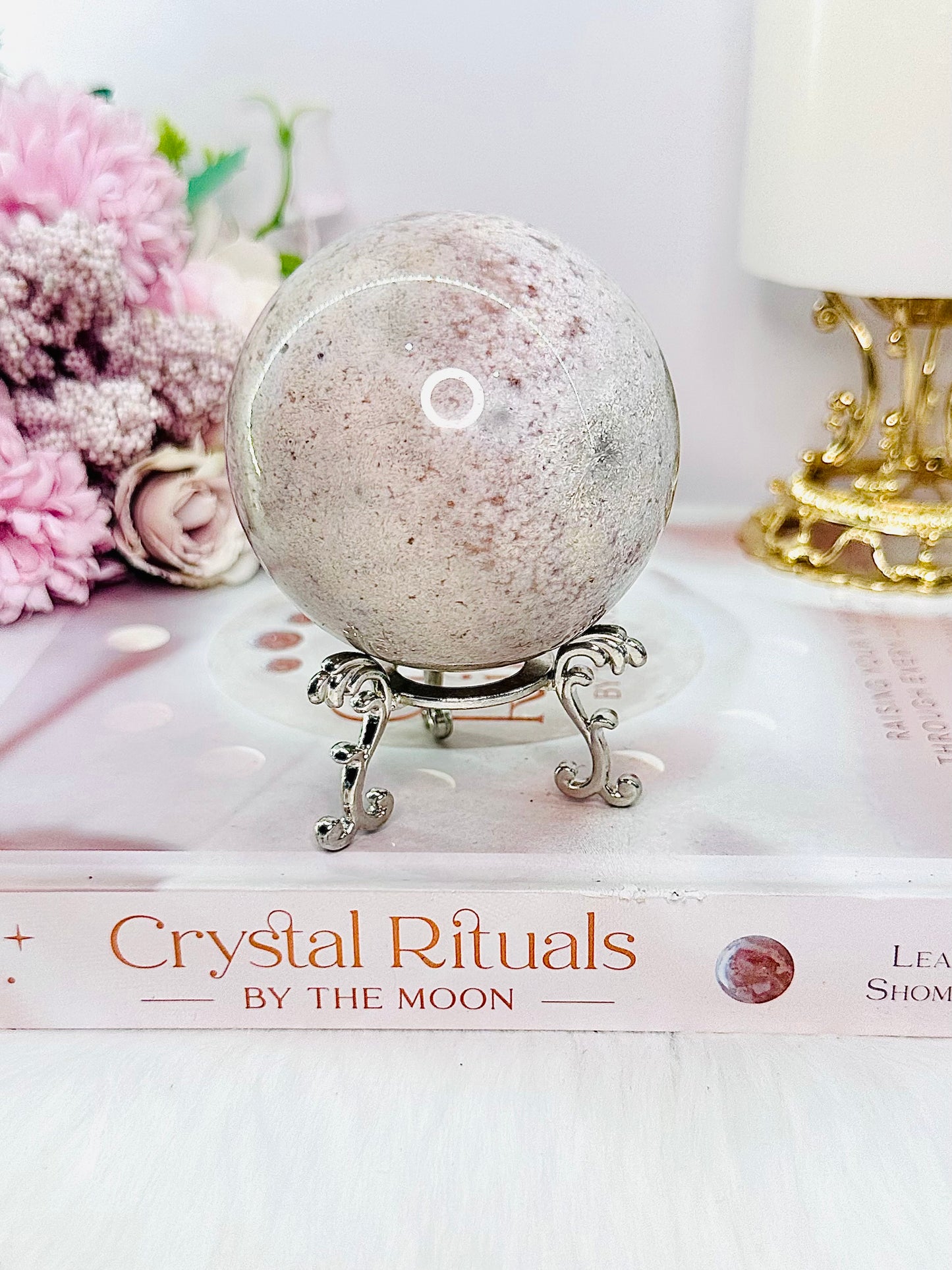 Simply Elegant Large Druzy Pink Amethyst Sphere 401gram On Stand From Brazil