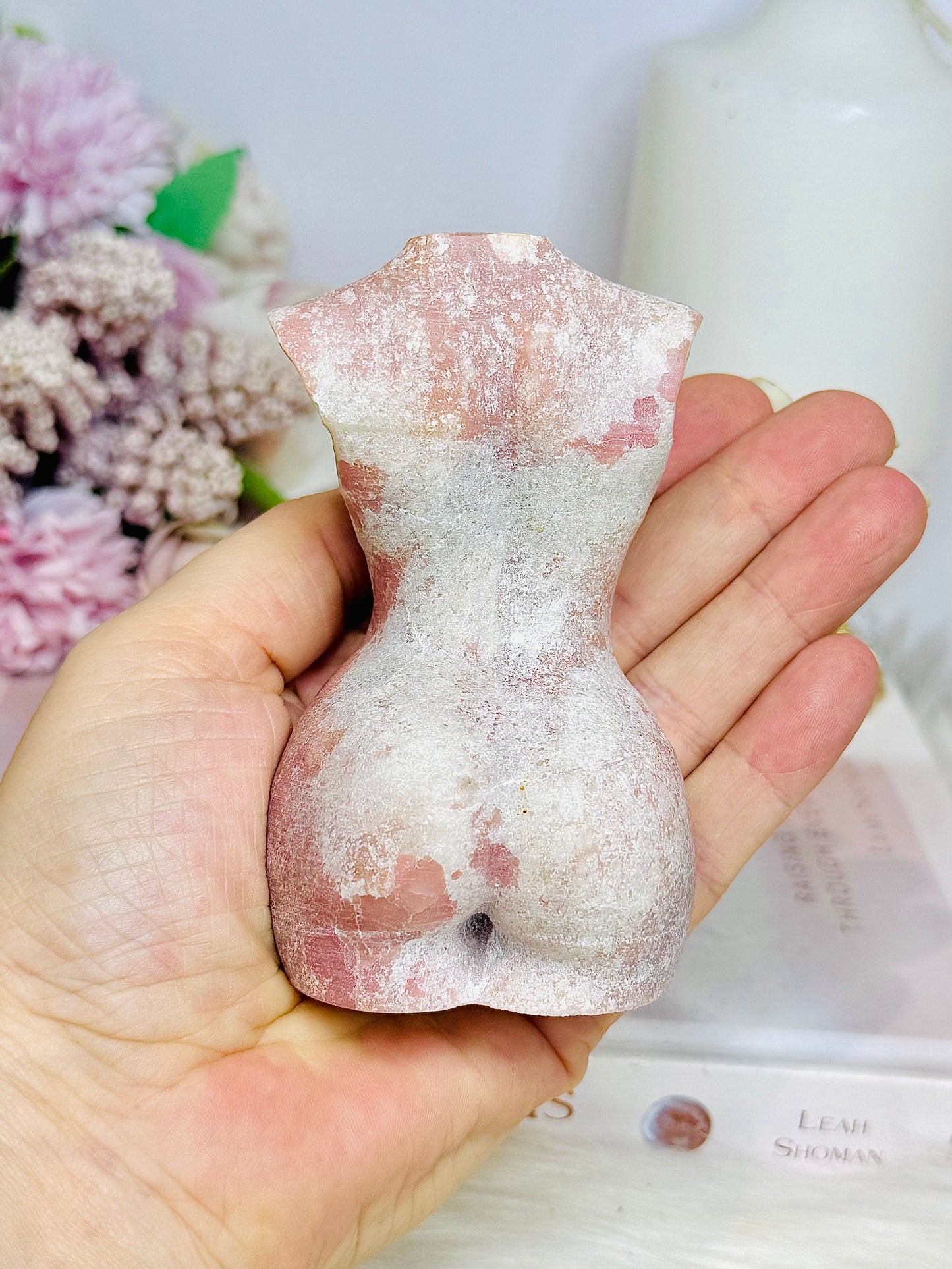 Pink Opal Carved Female Body 342g 10cm