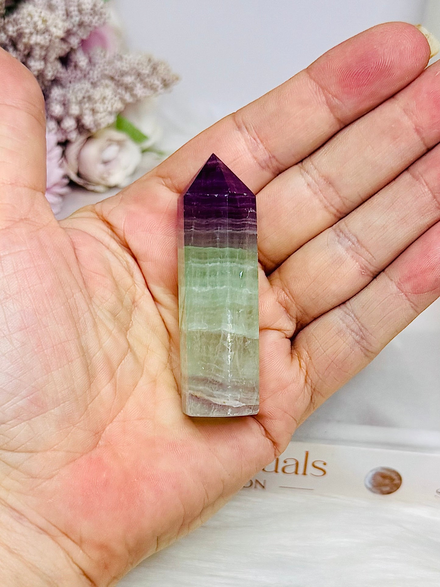 Watermelon Fluorite Tower 6.5cm
