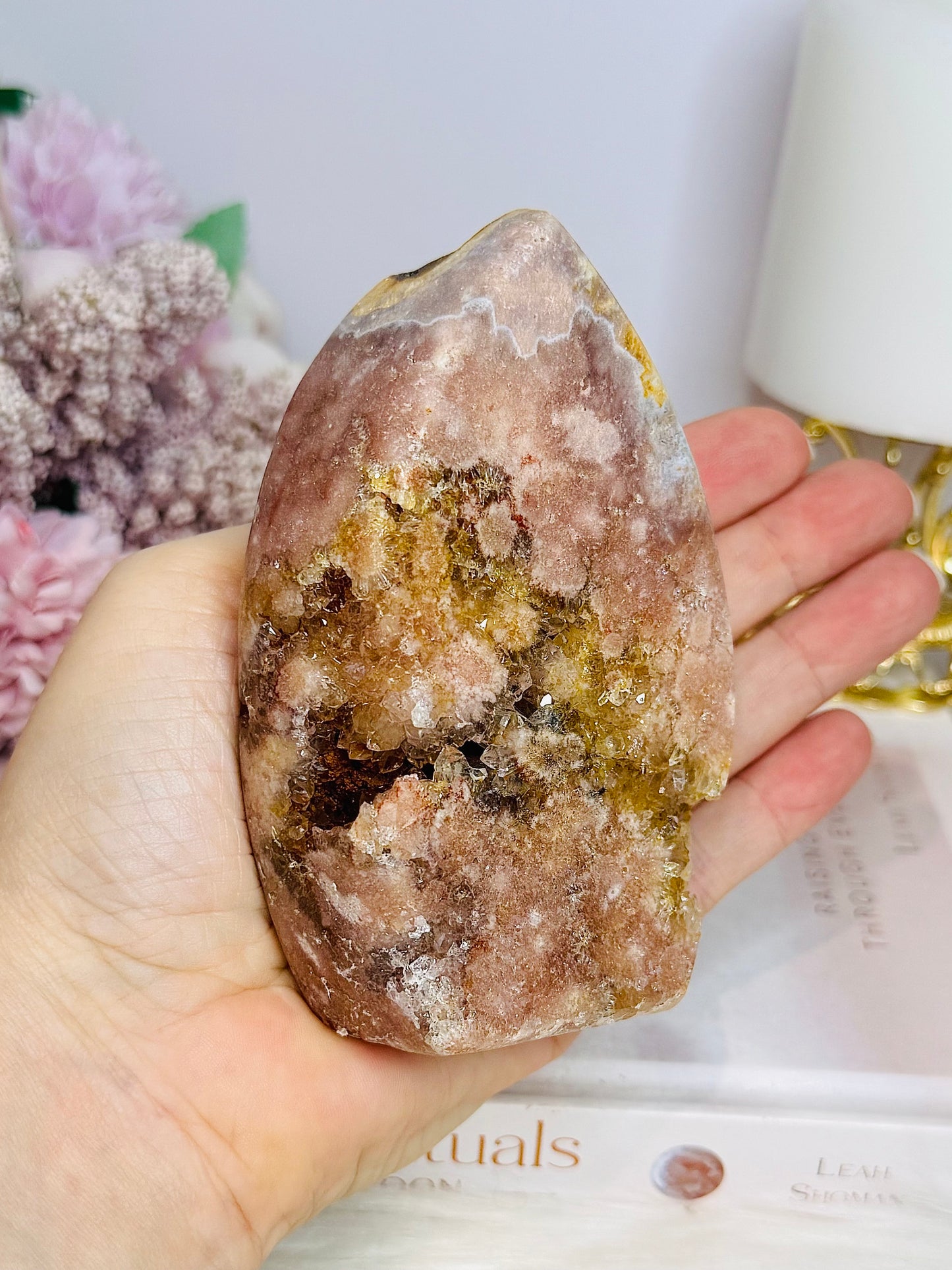 Chunky Druzy Pink Amethyst Flame 12cm