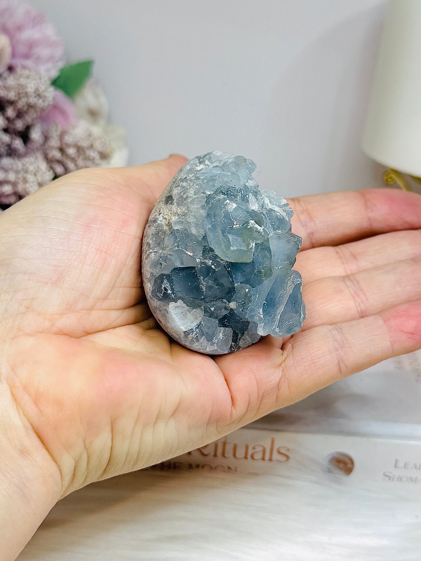 Blue Celestite Cluster Egg 182g