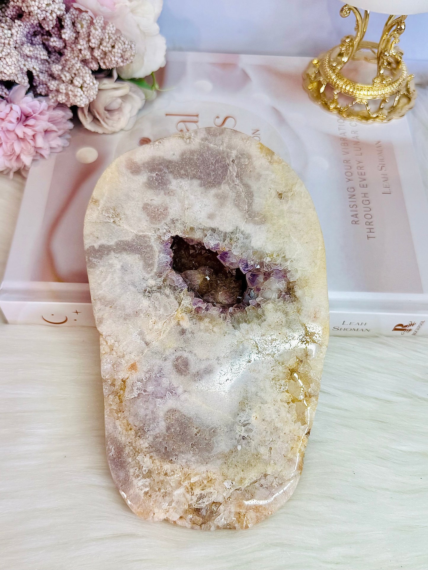 Large Chunky Natural Pink Amethyst Druzy Slab 17cm 828grams