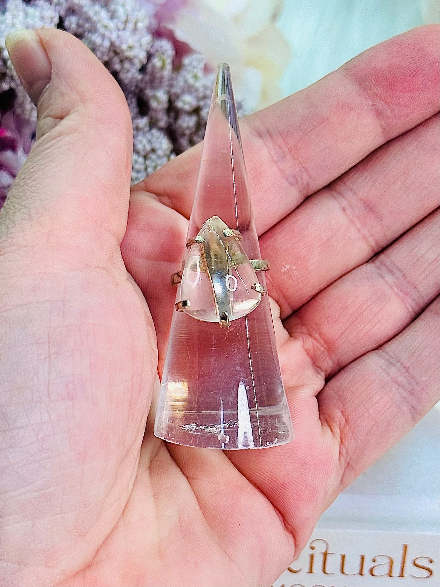 Stunning Clear Quartz Adjustable Ring From Brazil in Gift Bag