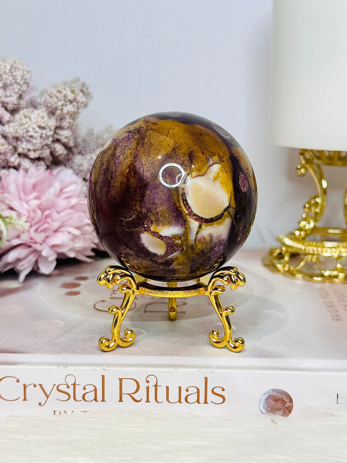Mookaite Jasper Sphere on Stand 284g