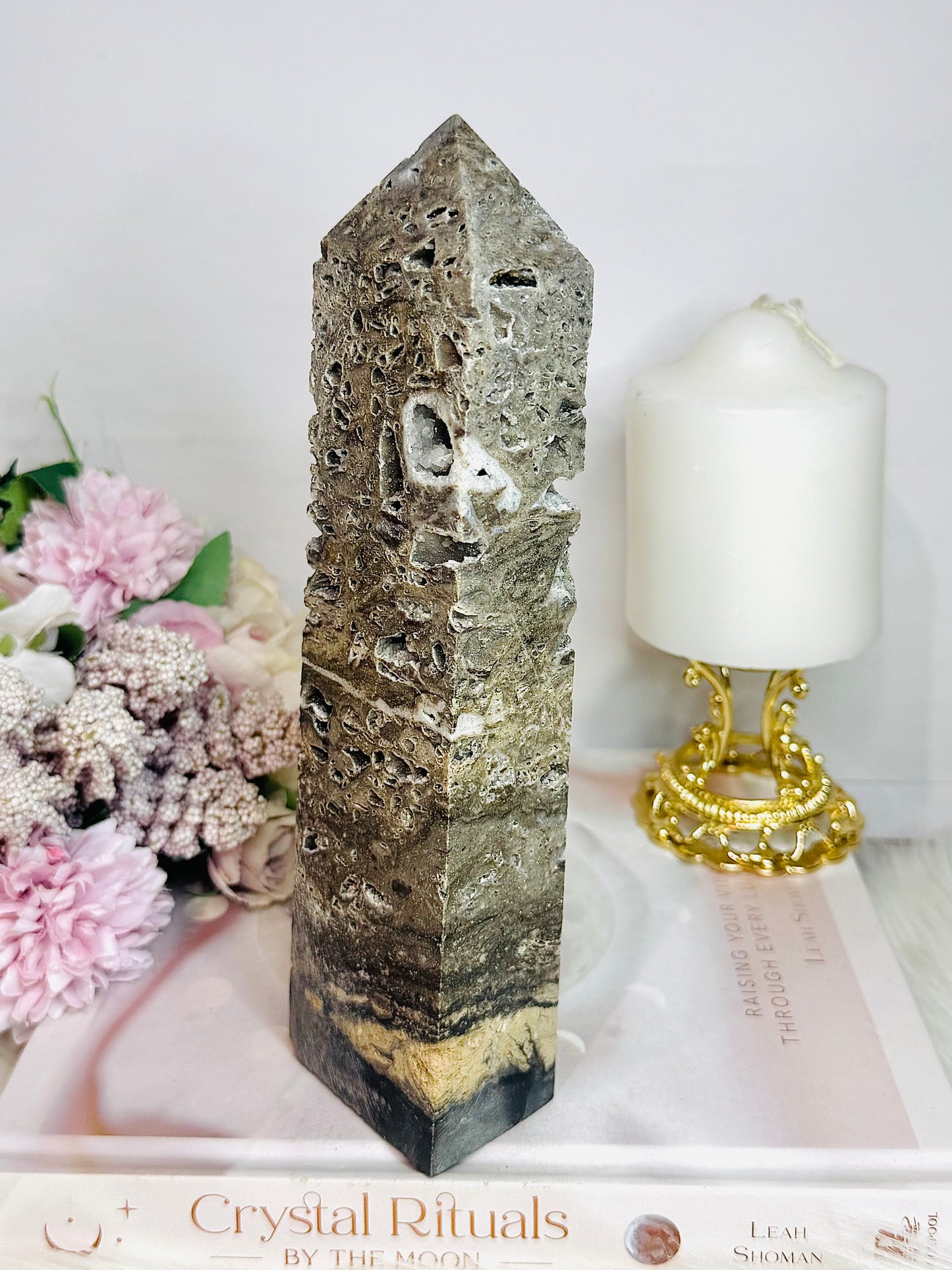 Large Sphalerite Druzy Tower 22cm