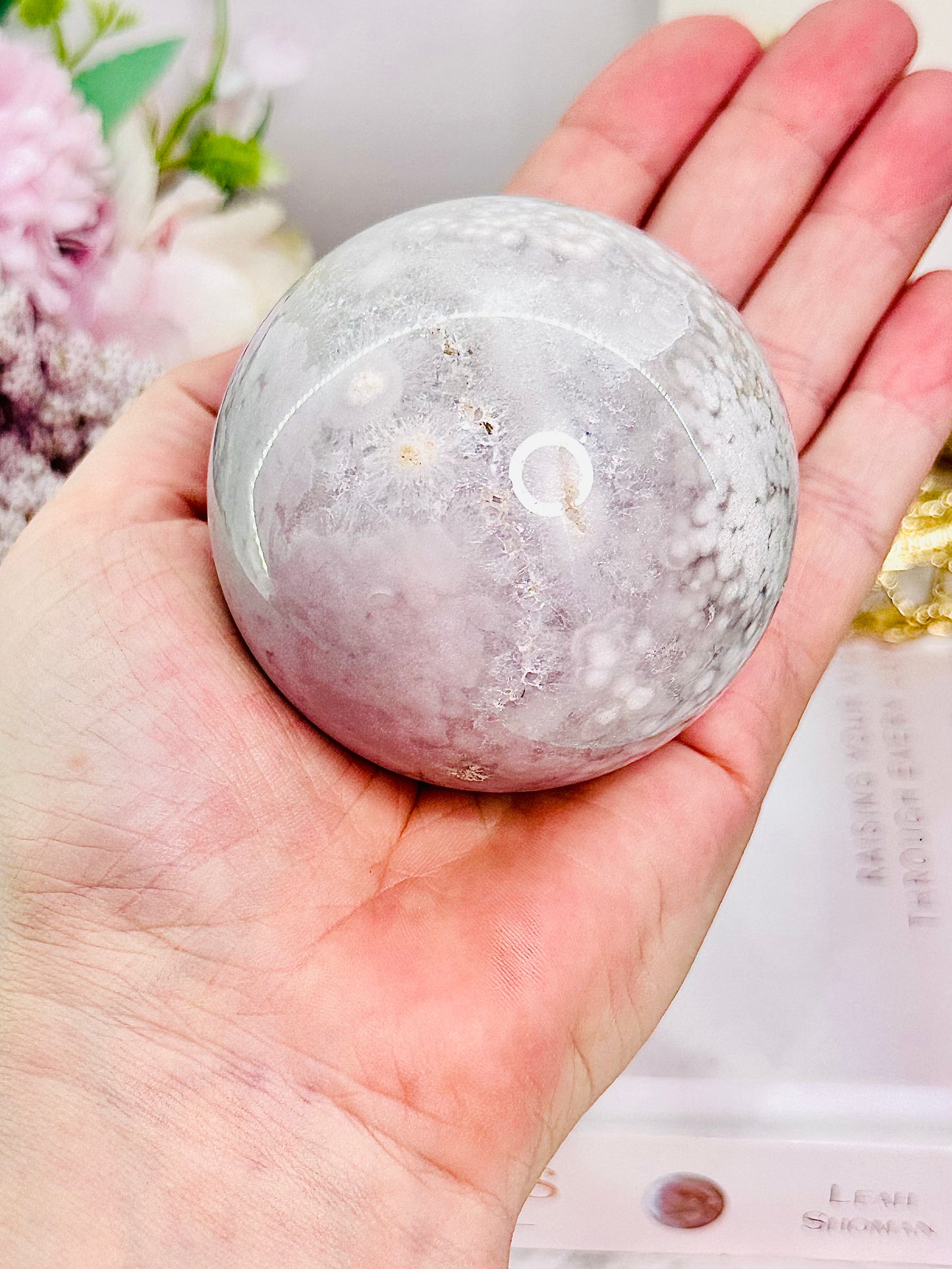 Graceful & Elegant ~ 372Gram Druzy Pink Amethyst Sphere on Silver Stand From Brazil