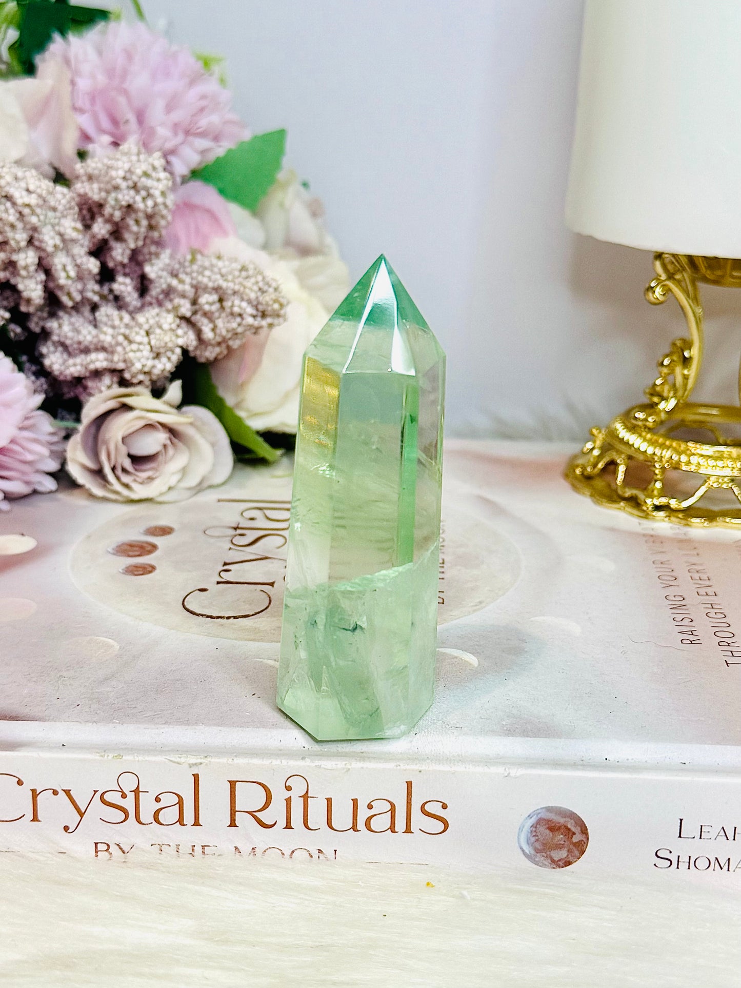 High Grade Green Fluorite Tower 8cm