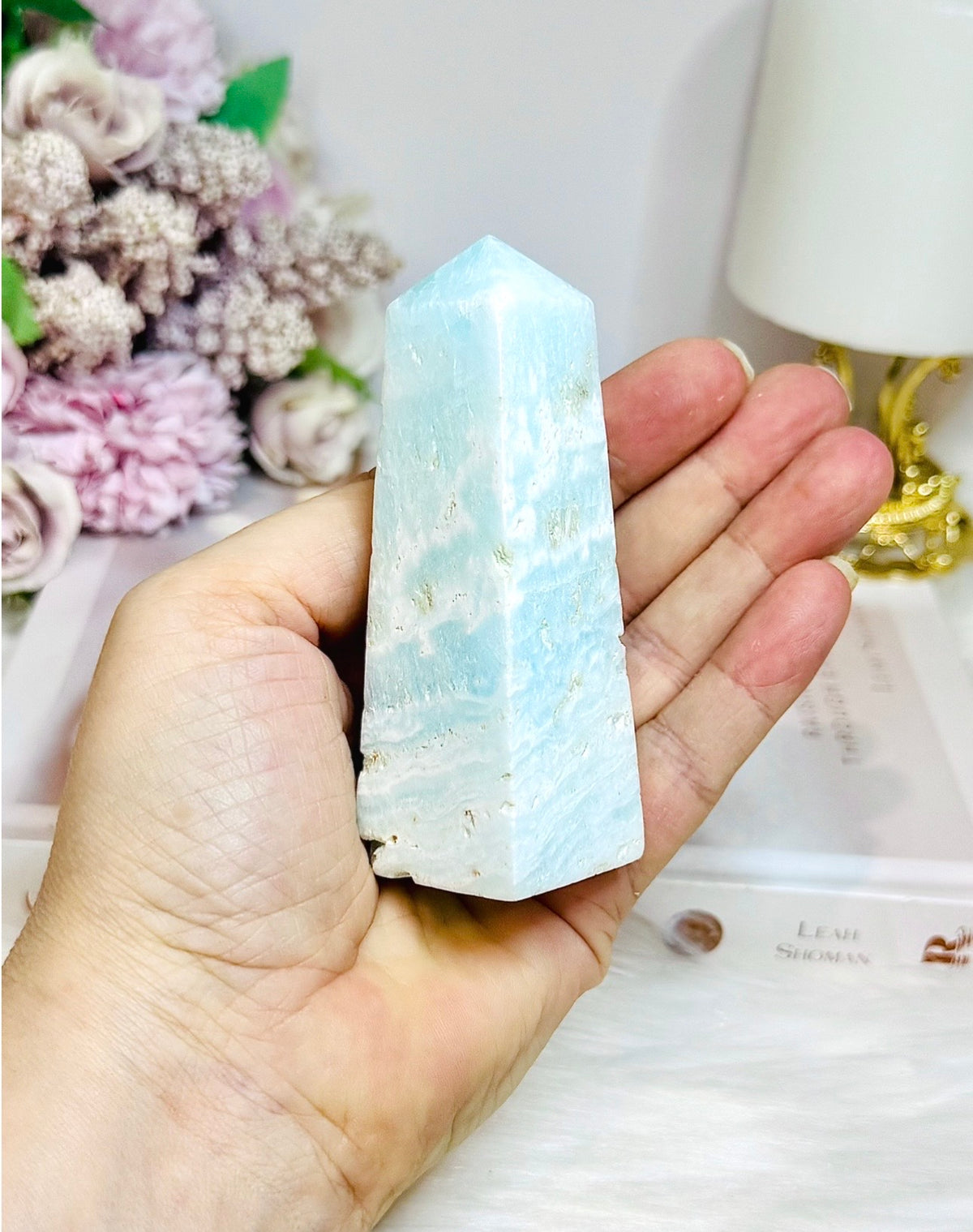 Caribbean Calcite Druzy Obelisk | Tower 9cm
