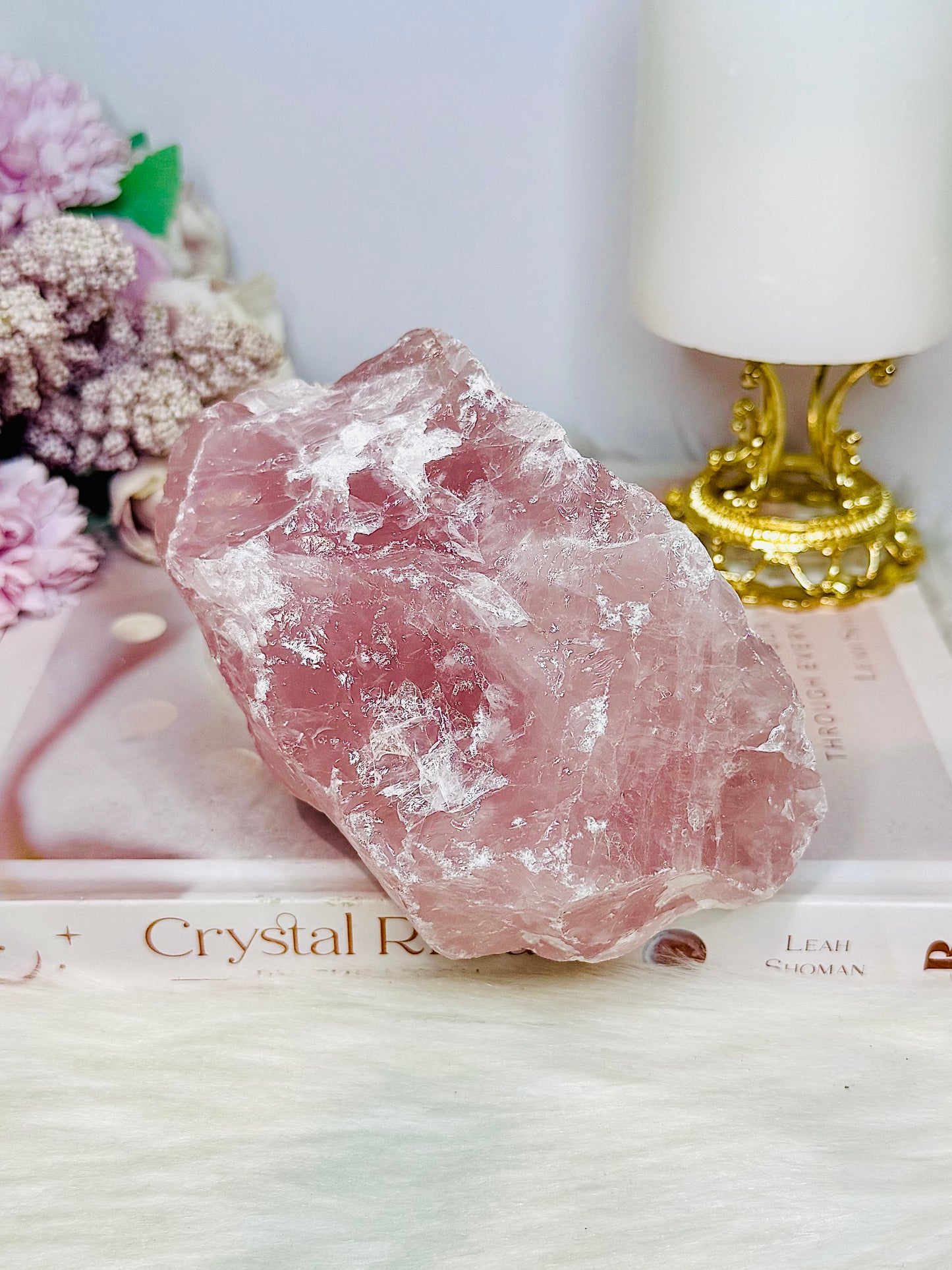 High Grade Large Raw Rough Rose Quartz Specimen 1.14KG