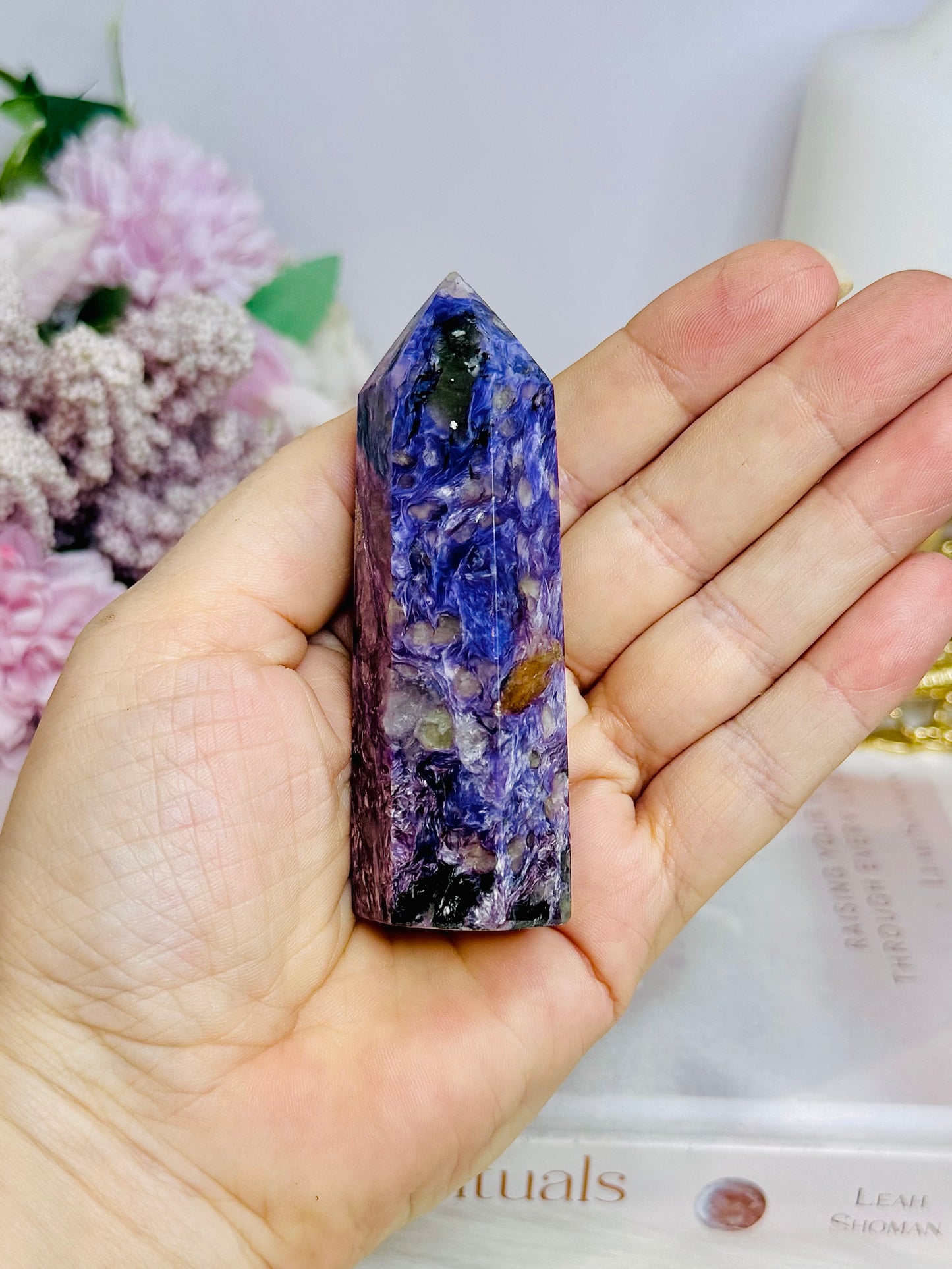 AAA Grade Charoite Tower 9cm