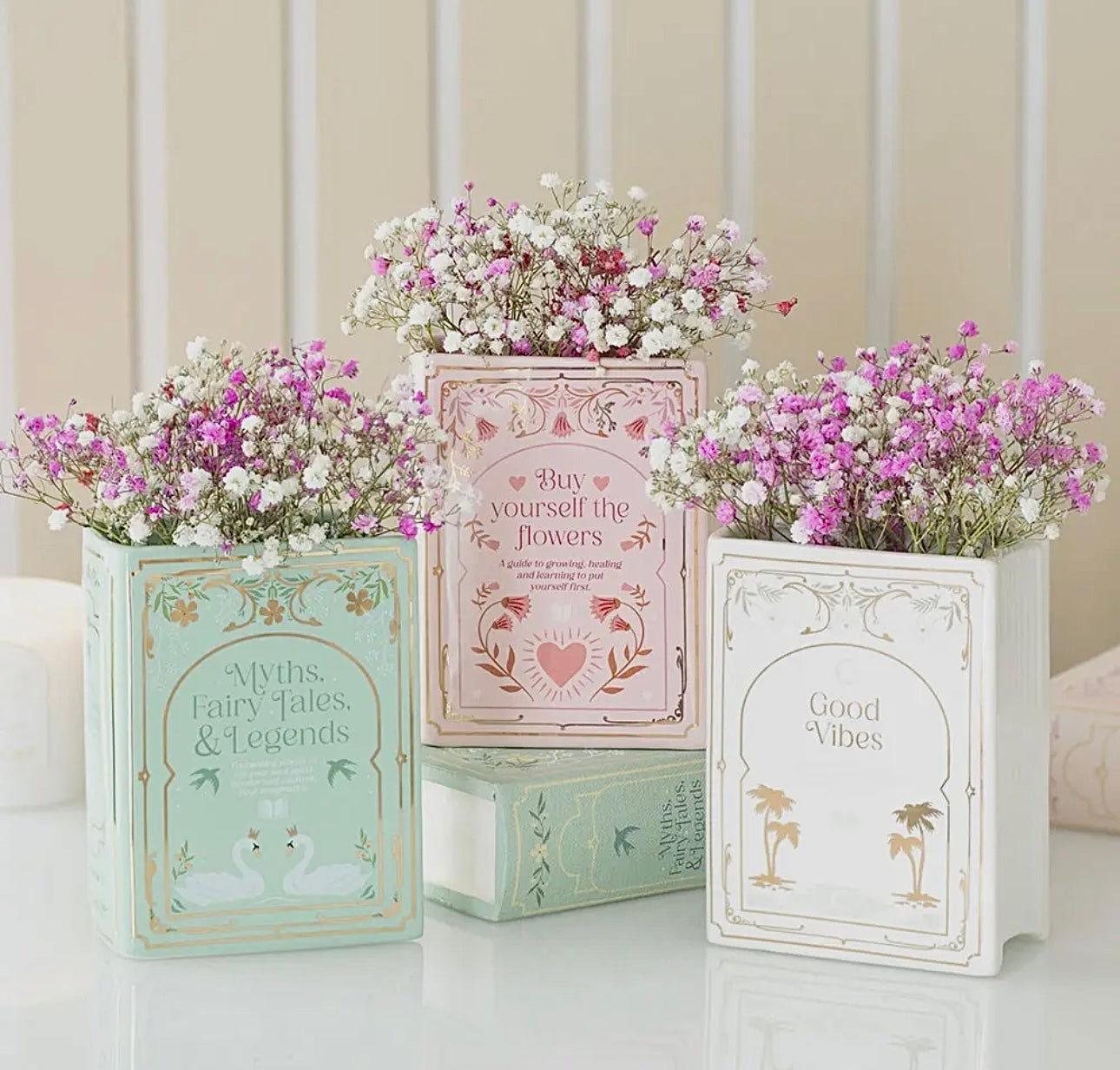 Pink Book Shaped Vase 15cm