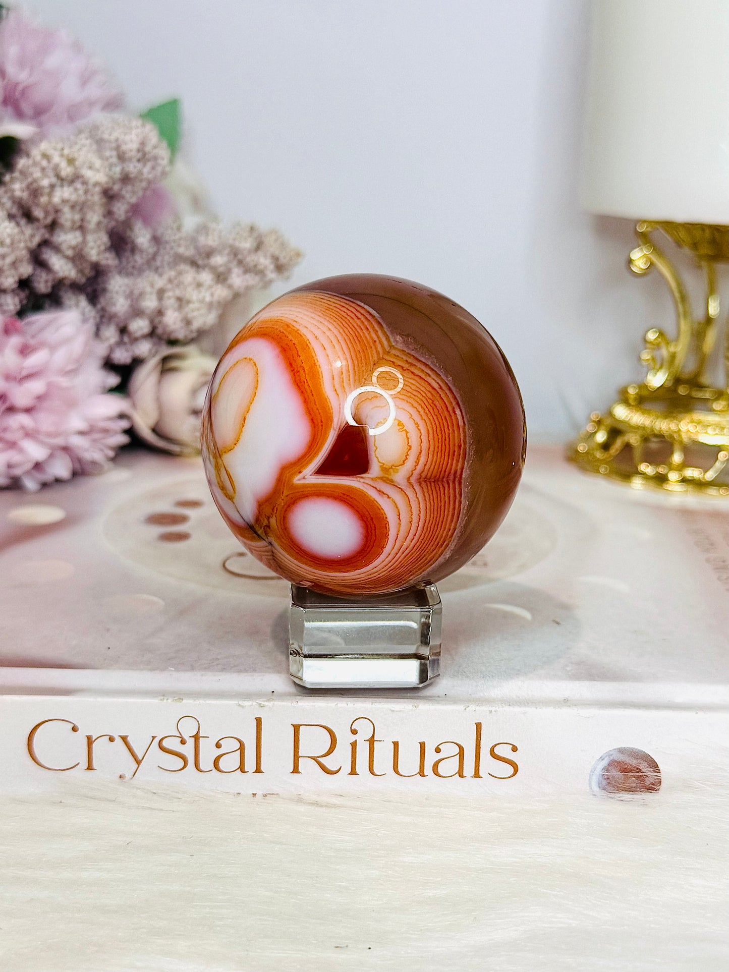 Carnelian Sphere on Stand 187g