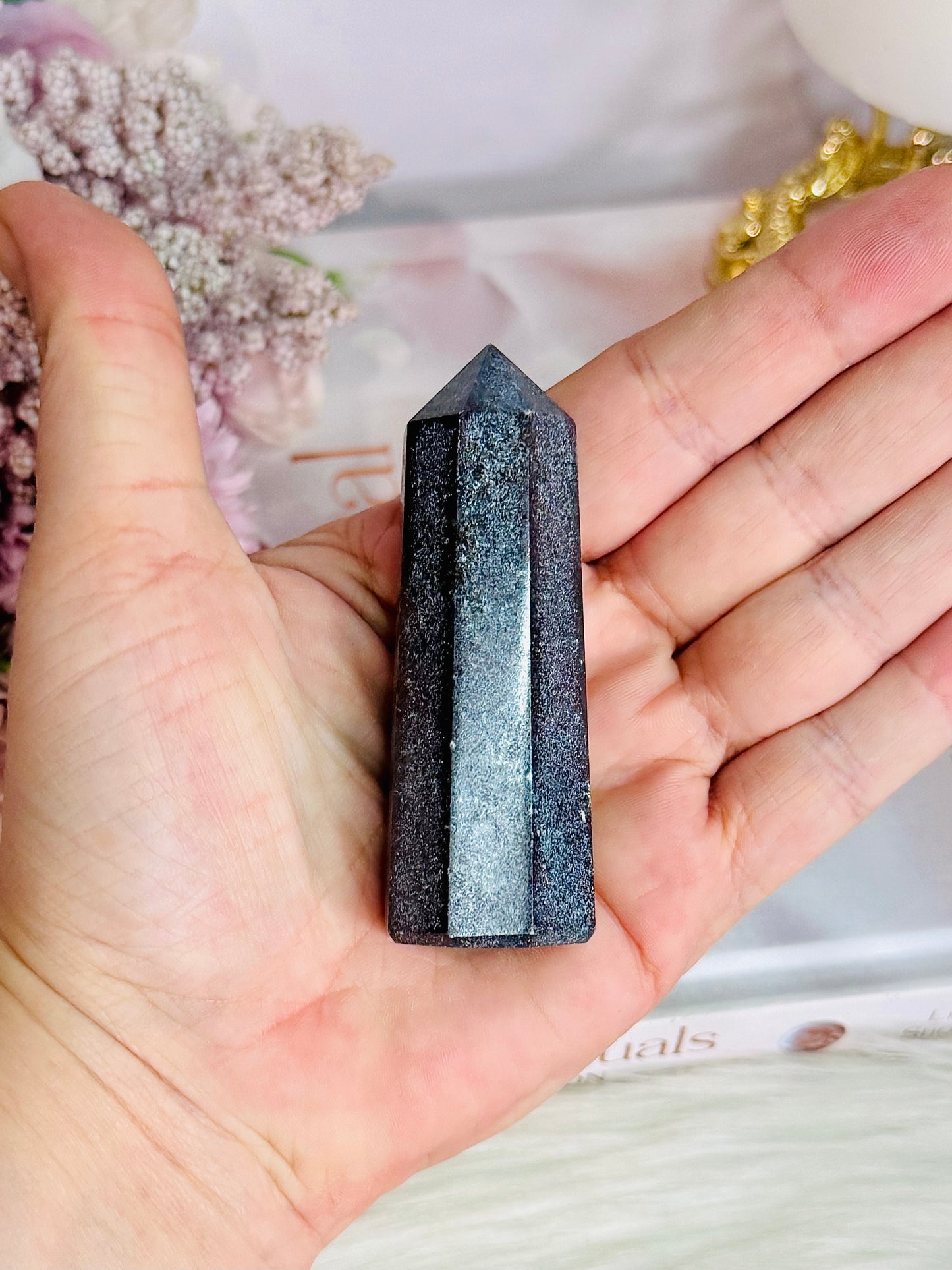 Beautiful Ruby Zoisite Uniquely Carved Tower 7.5cm