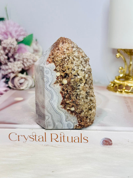 High Grade Druzy Pink Amethyst Chunky Tower 9cm 296g