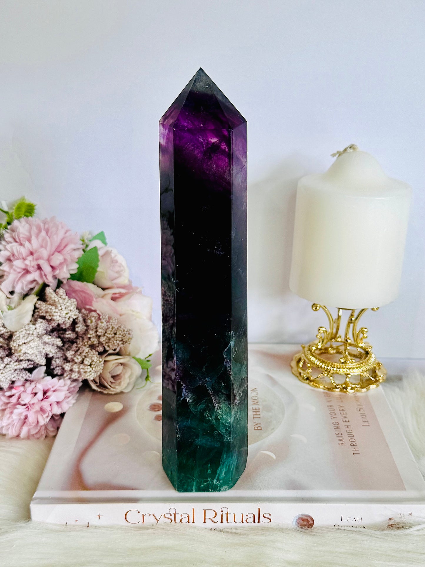 ⚜️ SALE ⚜️ High Grade Fabulous Large Chunky 856gram 21.5cm Fluorite Tower | Generator