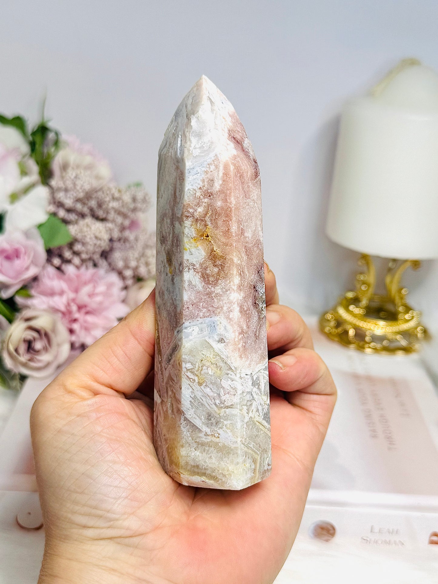 Pink Amethyst Druzy Tower 13cm