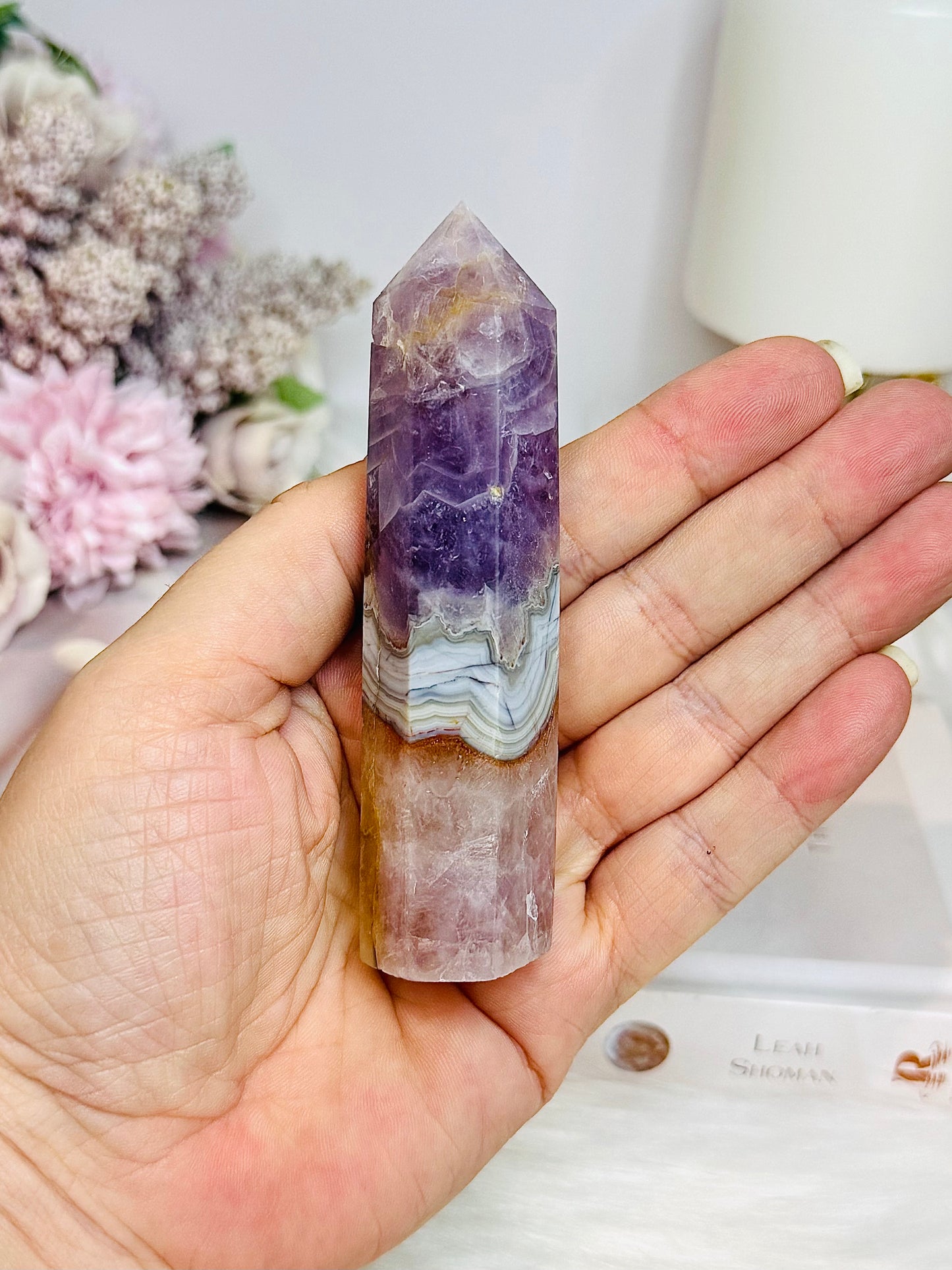Crazy Lace Amethyst Tower 10cm