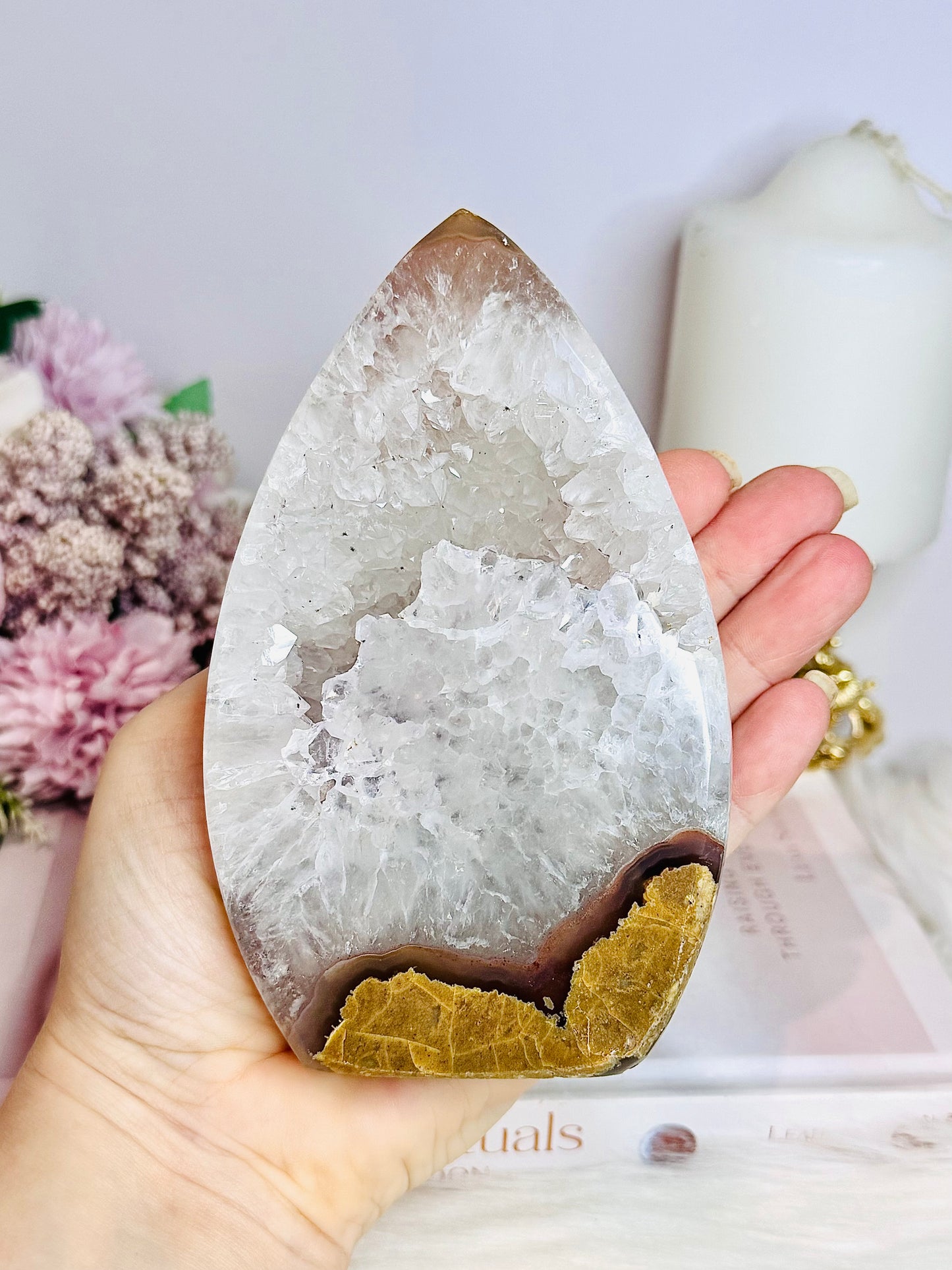 Large 15cm 618gram Druzy Agate Freeform | Flame From Brazil