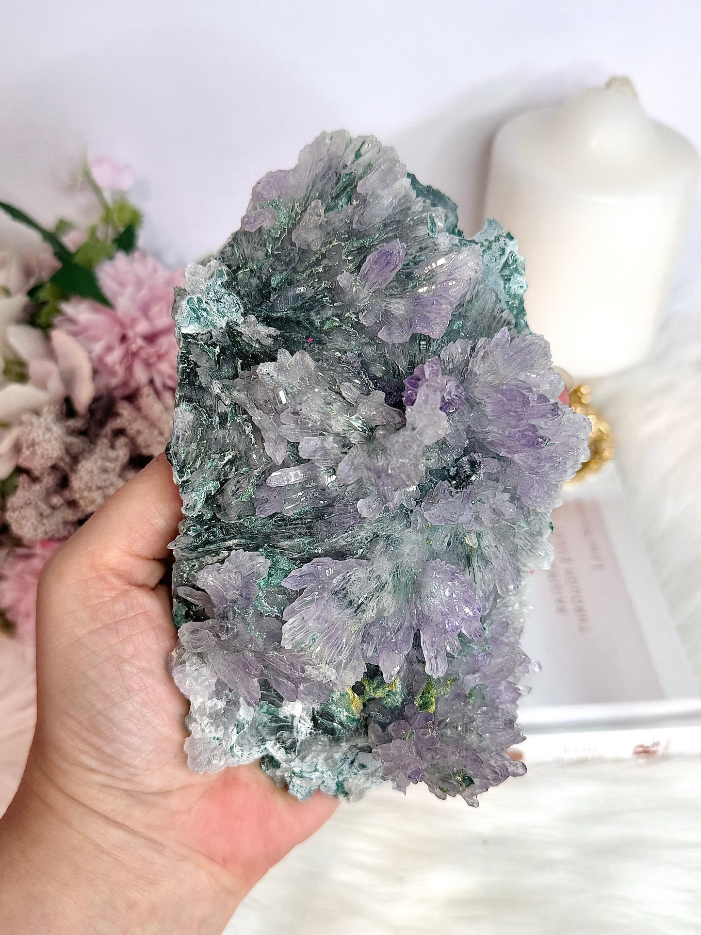 Natural Large Beautiful Zeolite | Flower Amethyst Specimen 16cm 540grams