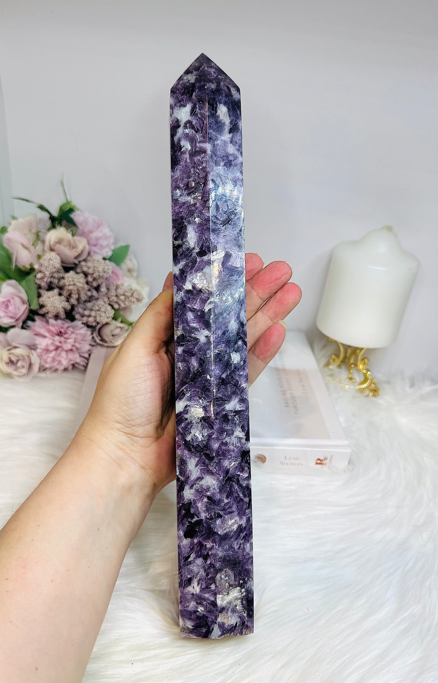 Huge High Grade Purple Mica Tower 33cm 1.4KG