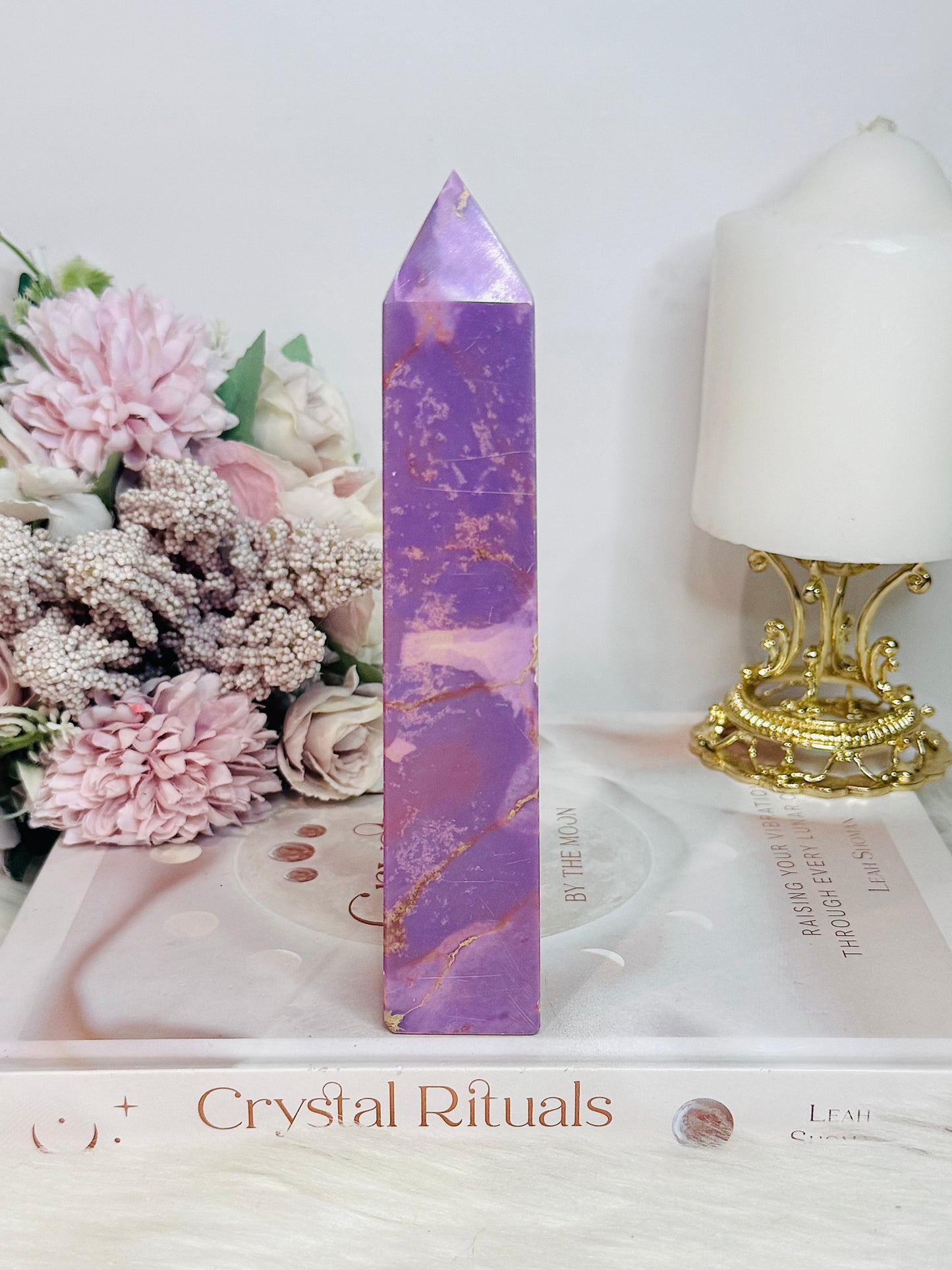 High Grade Rare Natural Phosphosiderite Carved Tower From USA 16cm