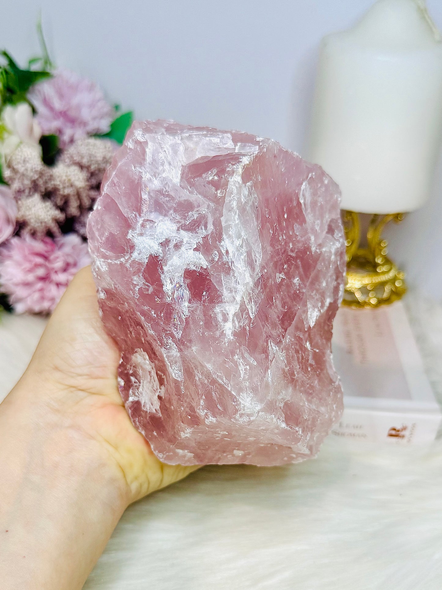 High Grade Large Raw Rough Rose Quartz Specimen 1.14KG