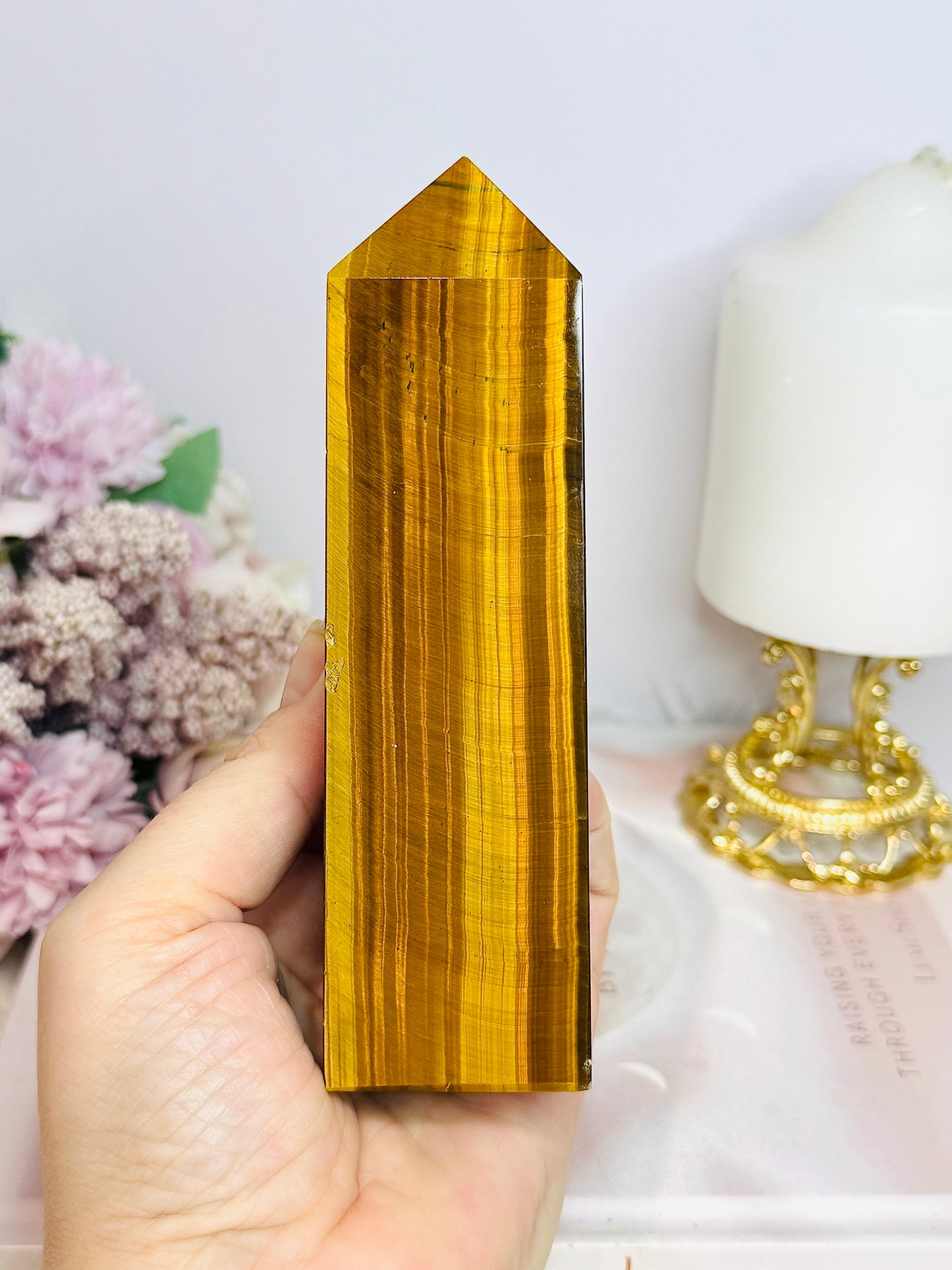 Tigers Eye Large Chunky Tower Full Of Flash 14cm