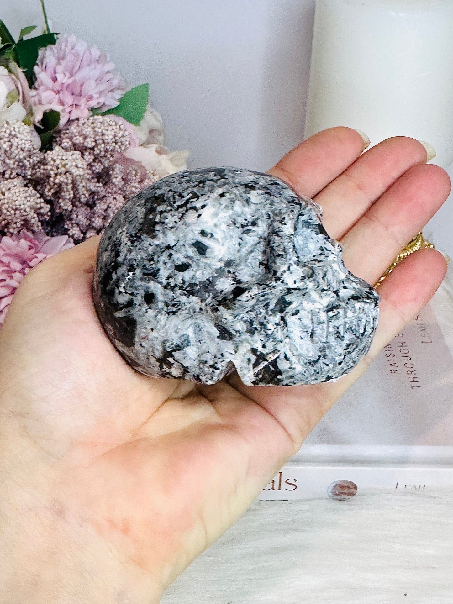 Yooperlite Carved Skull 331g