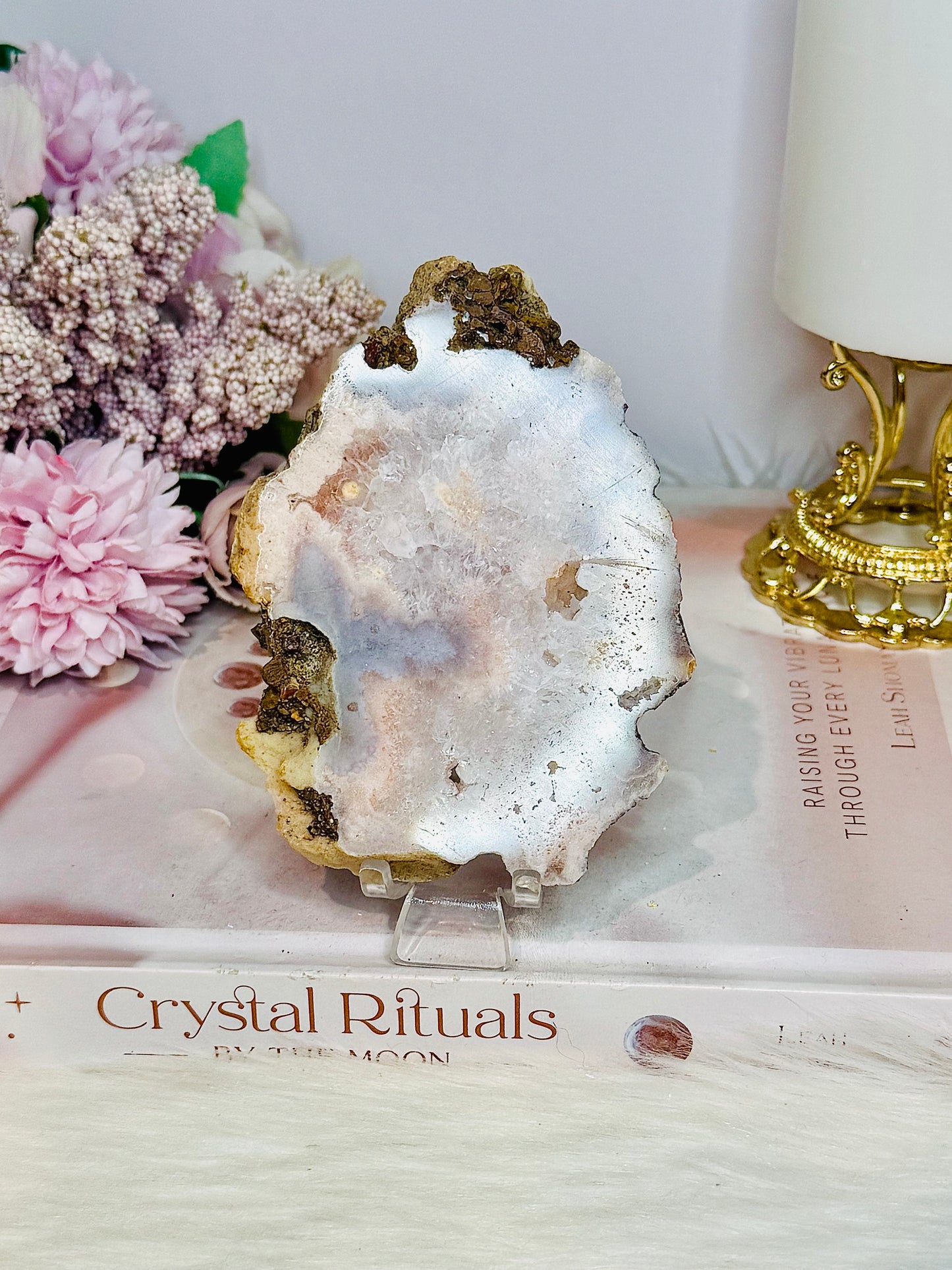 Pink Amethyst Natural Slab 11cm On Stand
