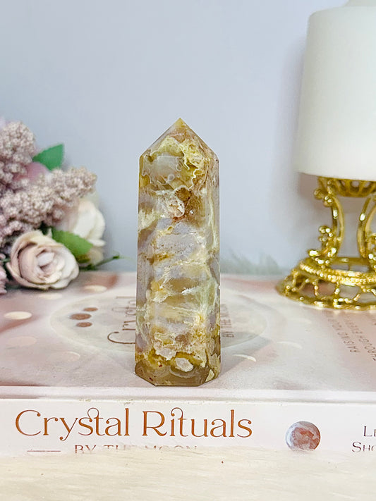 Flower Agate Tower 9cm