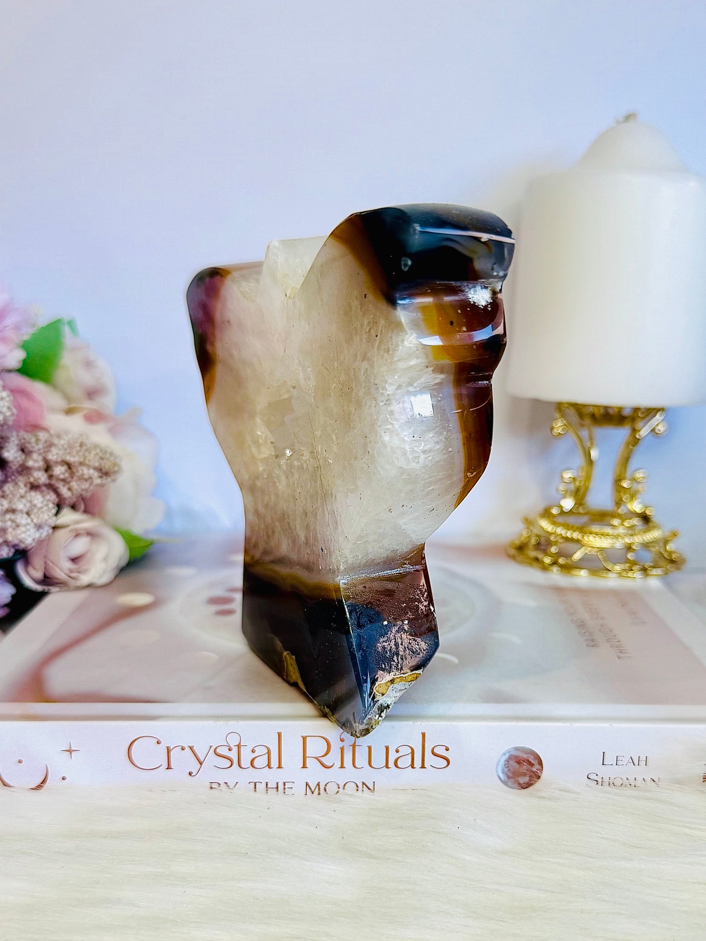 Large Chunky Druzy Agate 11.5cm 584gram Carved Butterfly