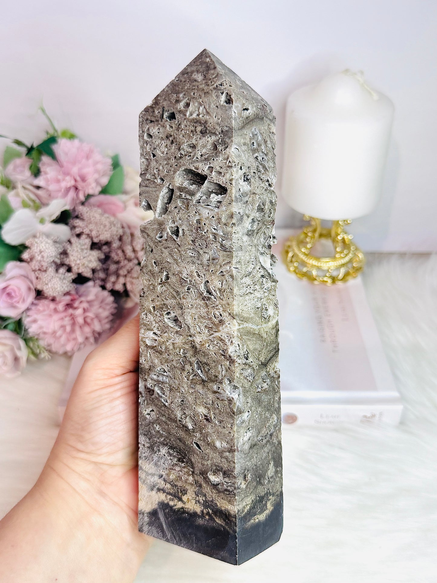 Large Sphalerite Druzy Tower 22cm