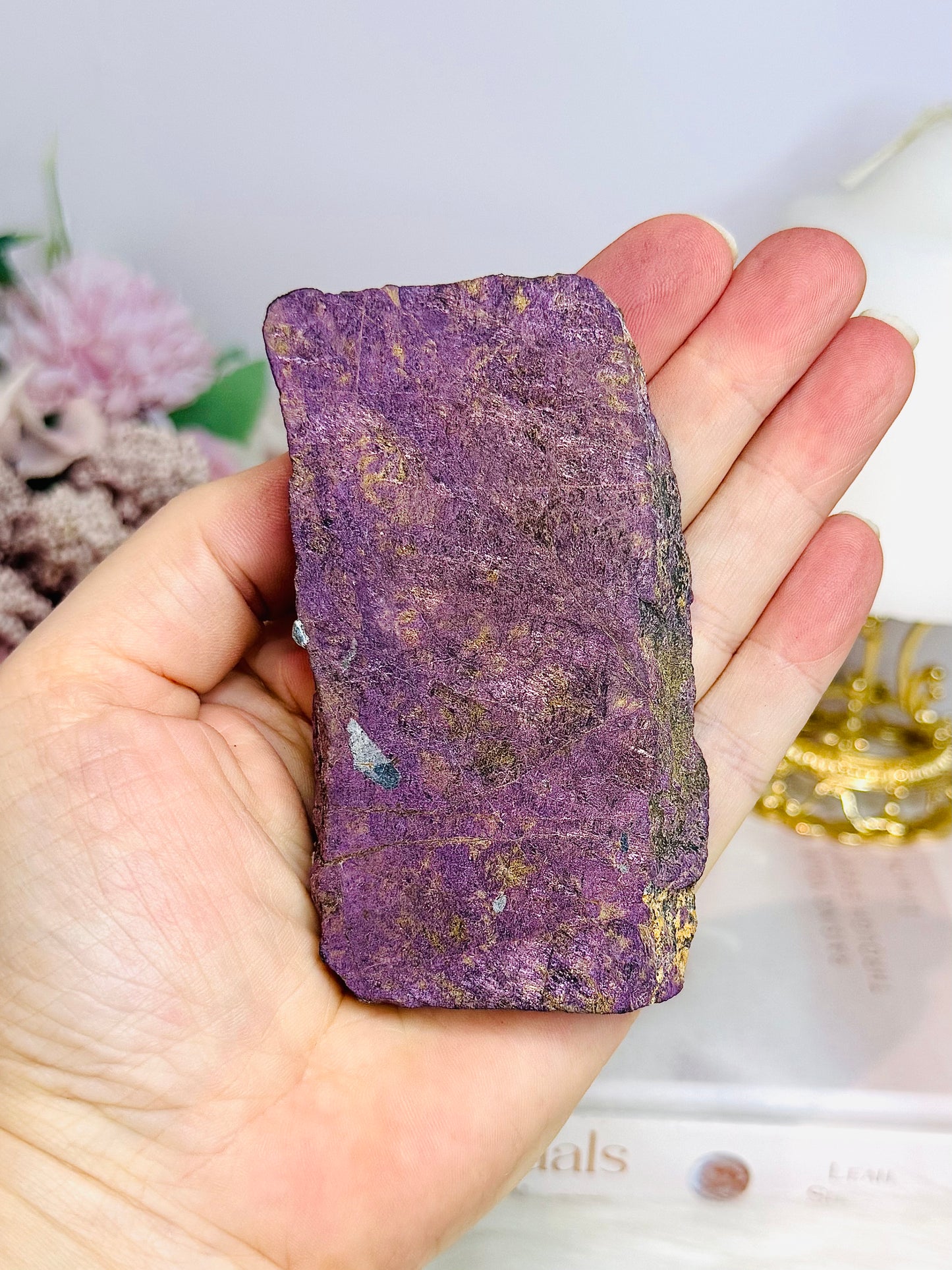 Natural Purpurite Slab 9.5cm on Stand