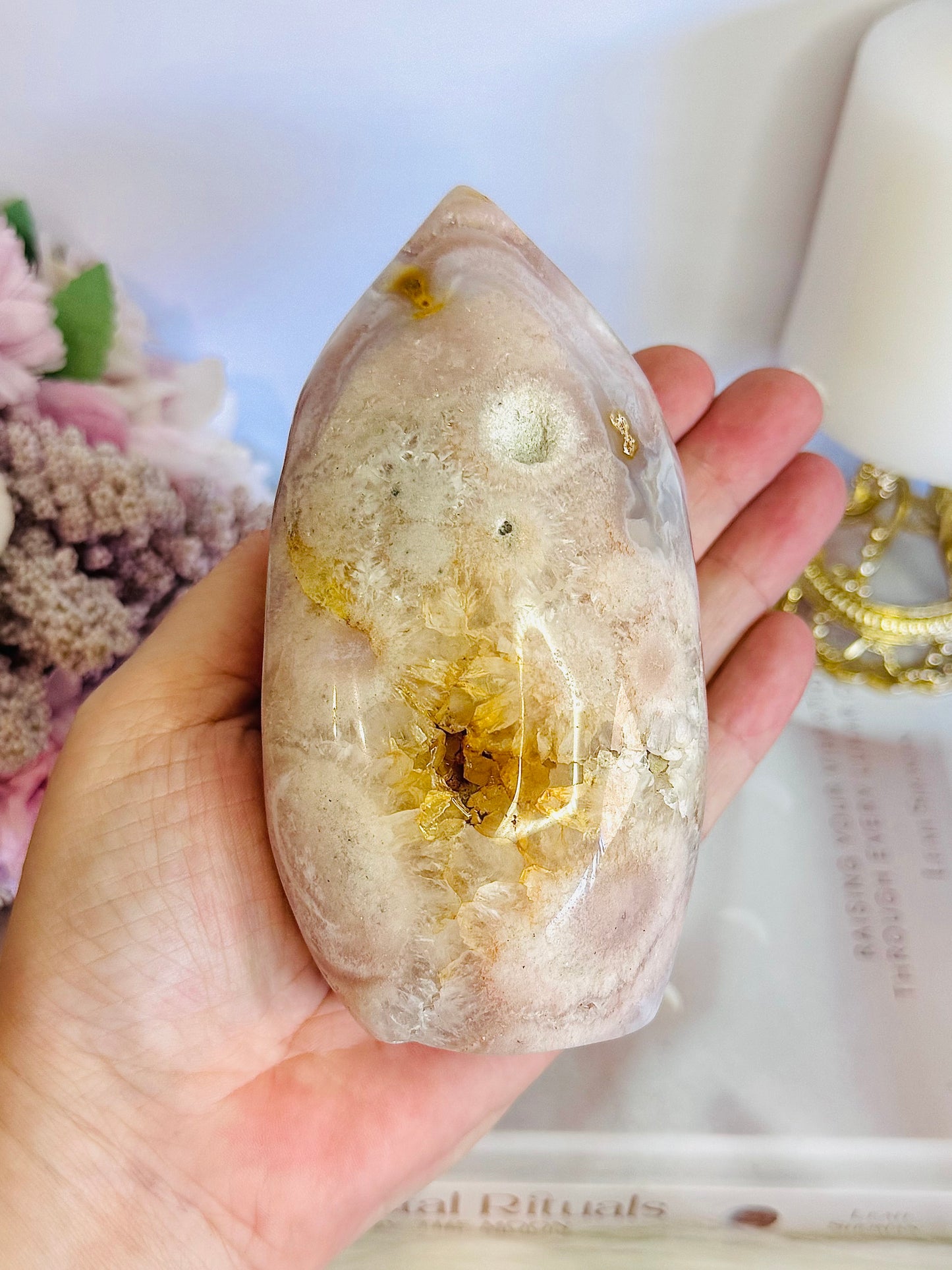 Stunning Unique Natural Polished Pink Amethyst Druzy Freeform 12.5cm 652grams