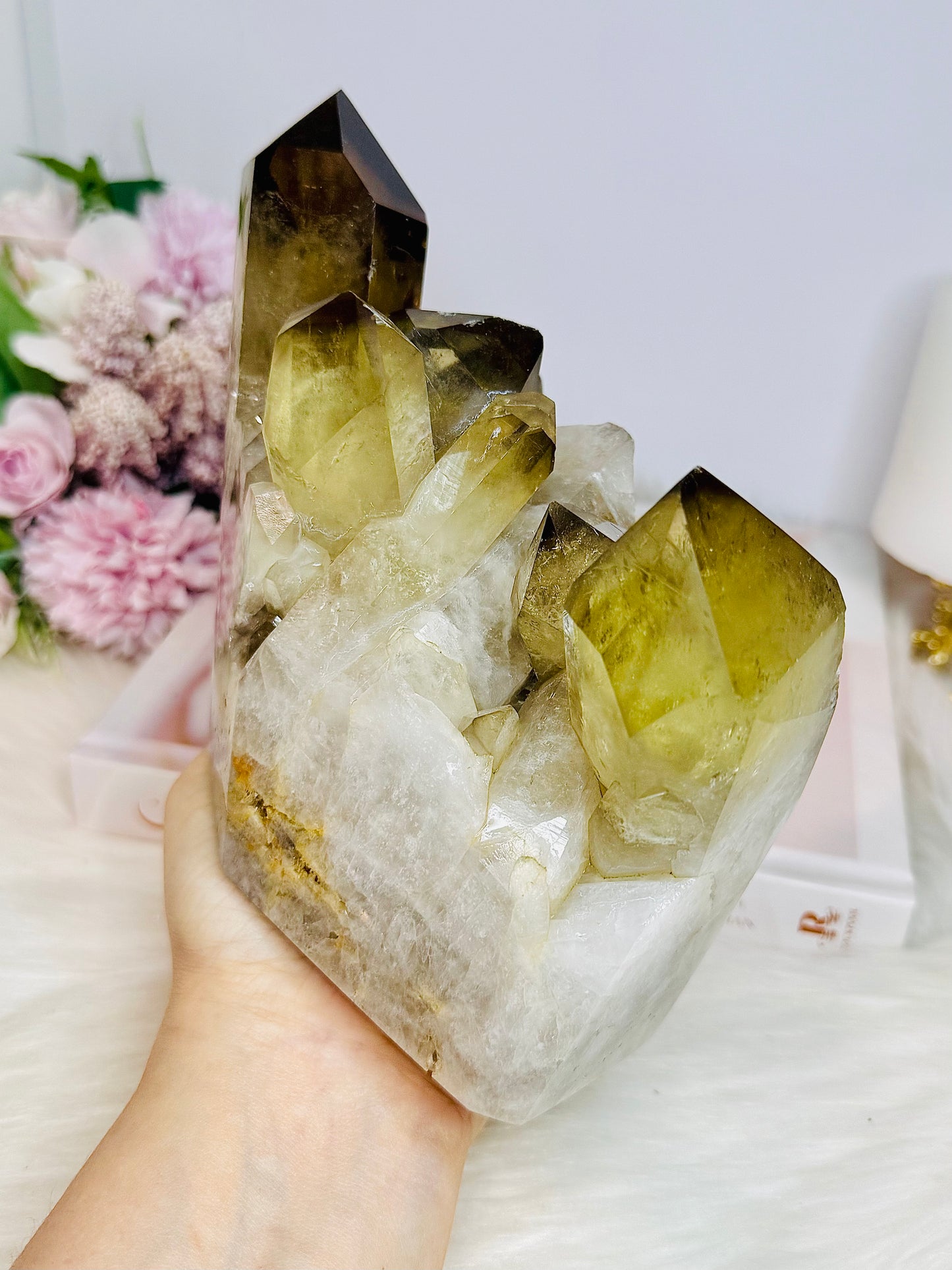 Huge Smokey Citrine Large Point Cluster 1.65KG