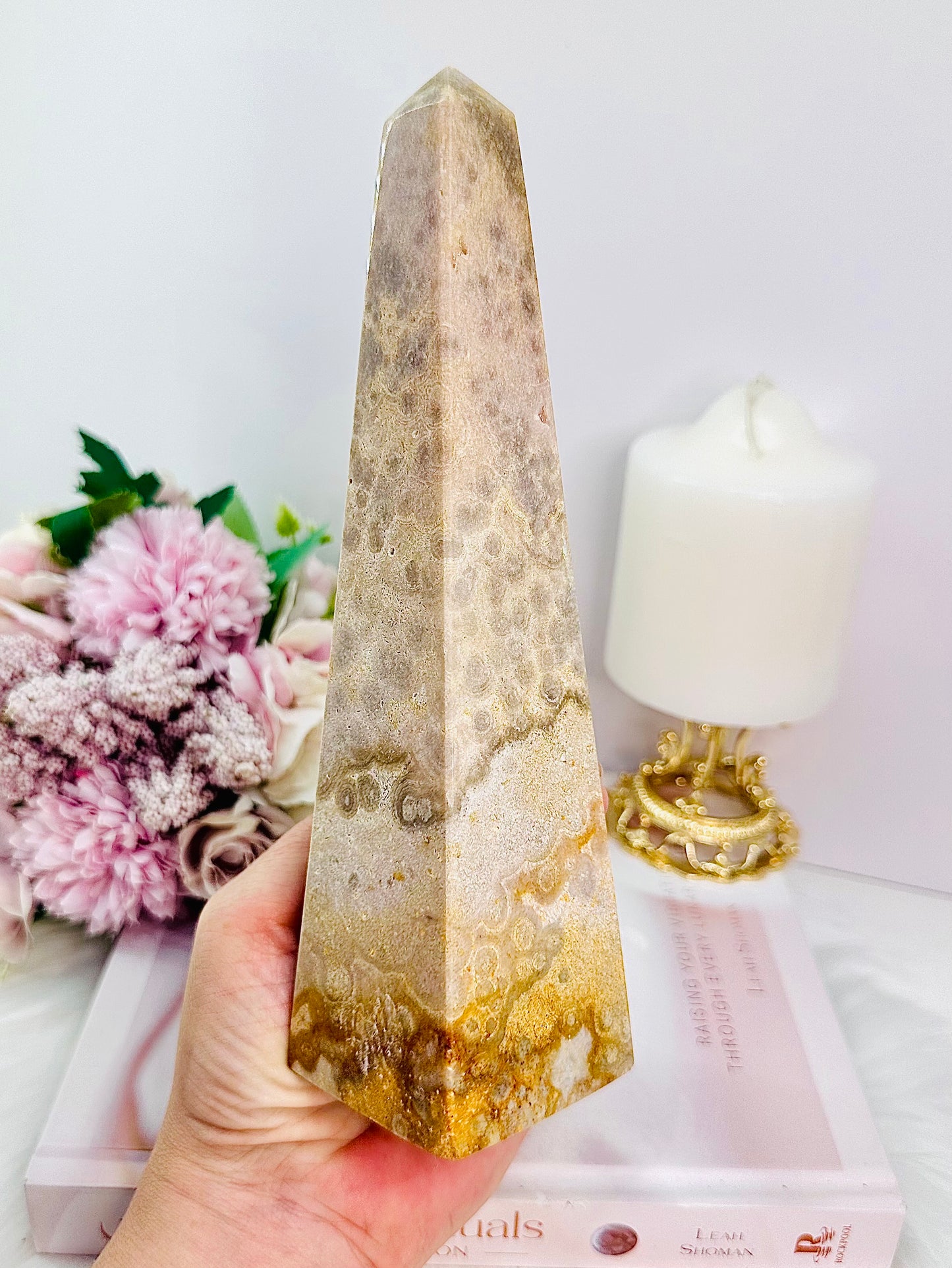 ⚜️ SALE ⚜️ Large 20cm 668gram Pink Amethyst Obelisk | Tower From Brazil