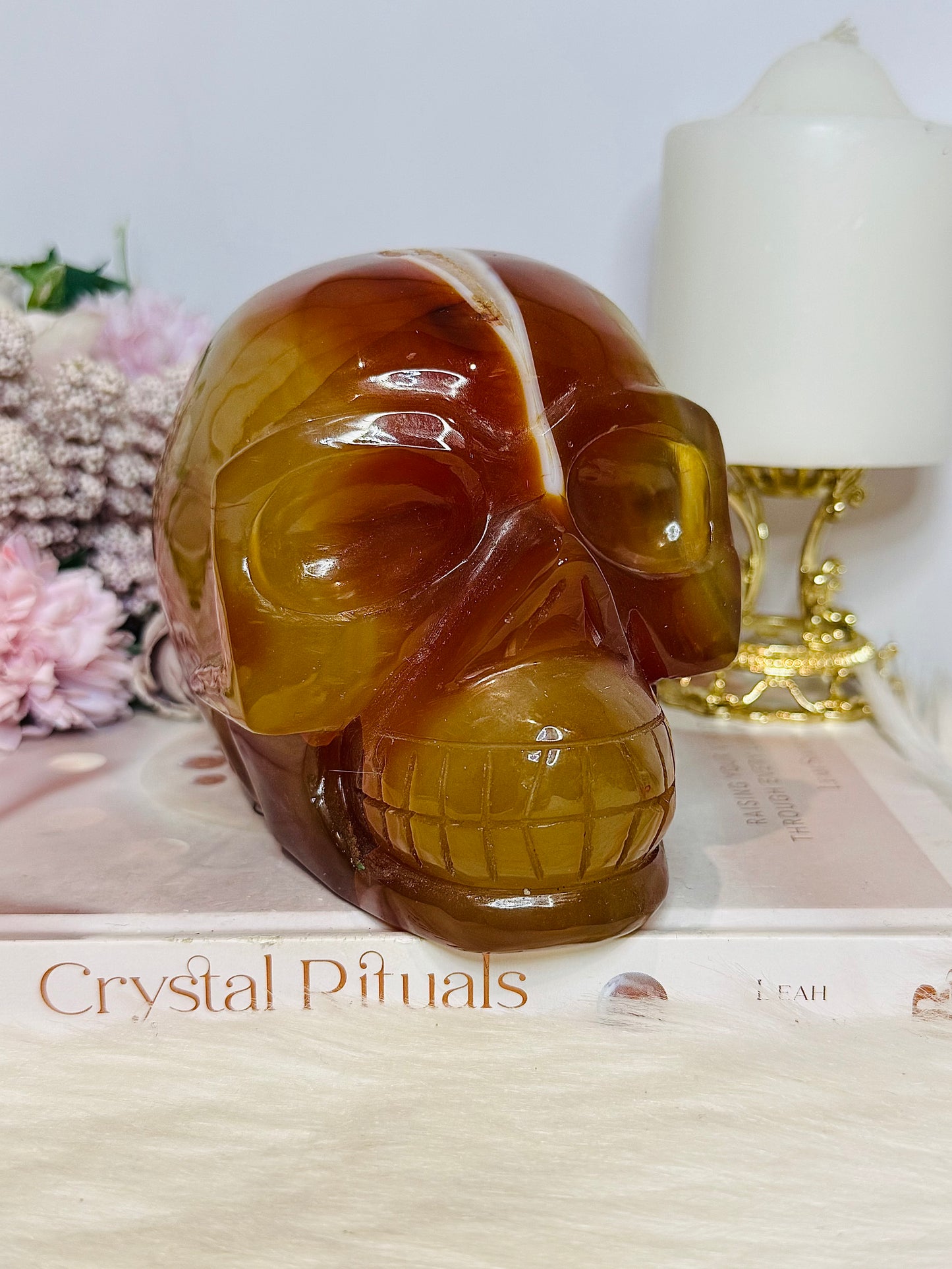Huge Carnelian Carved Druzy Skull 2.15KG