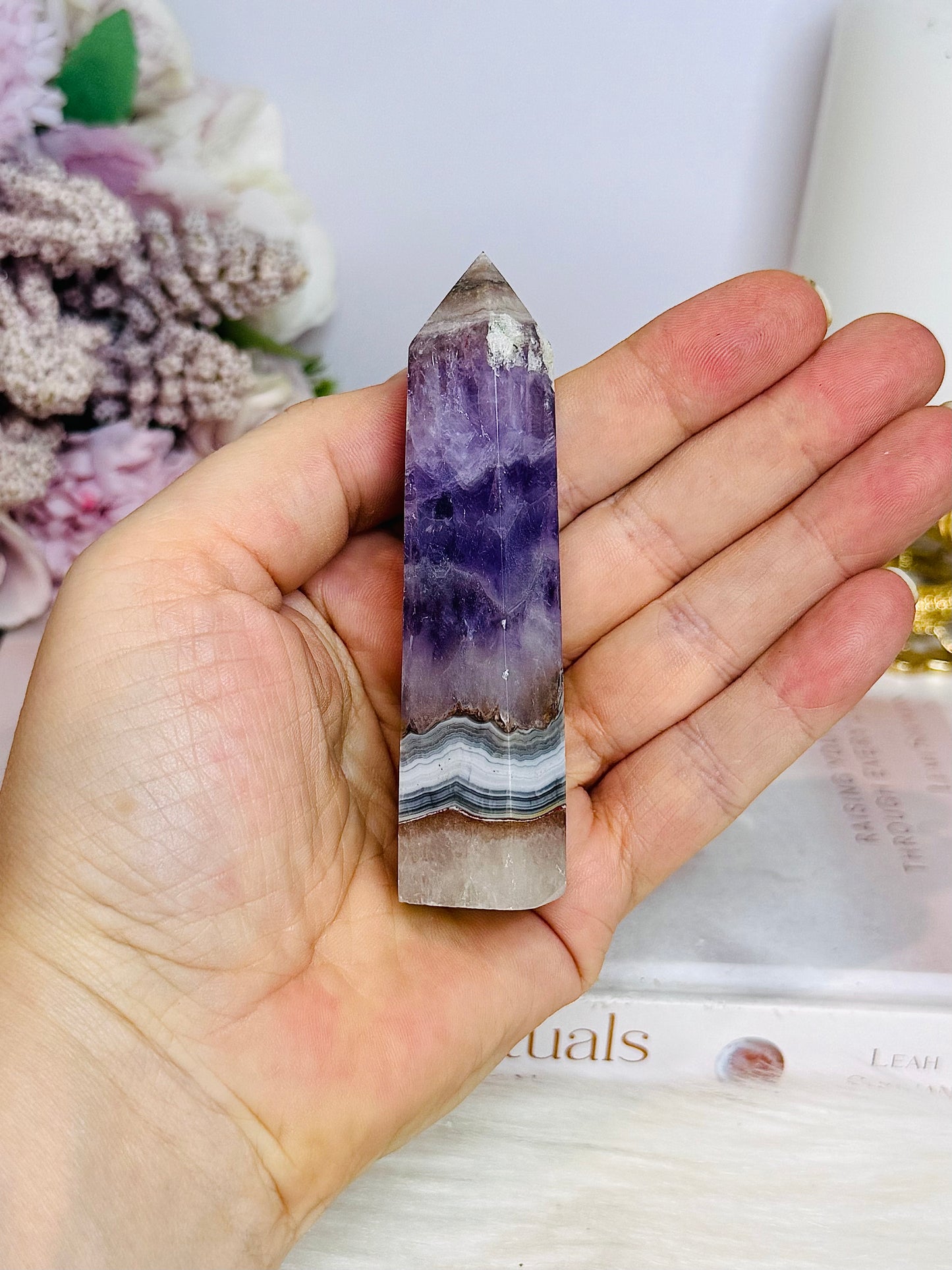 Amethyst X Agate Tower 9cm