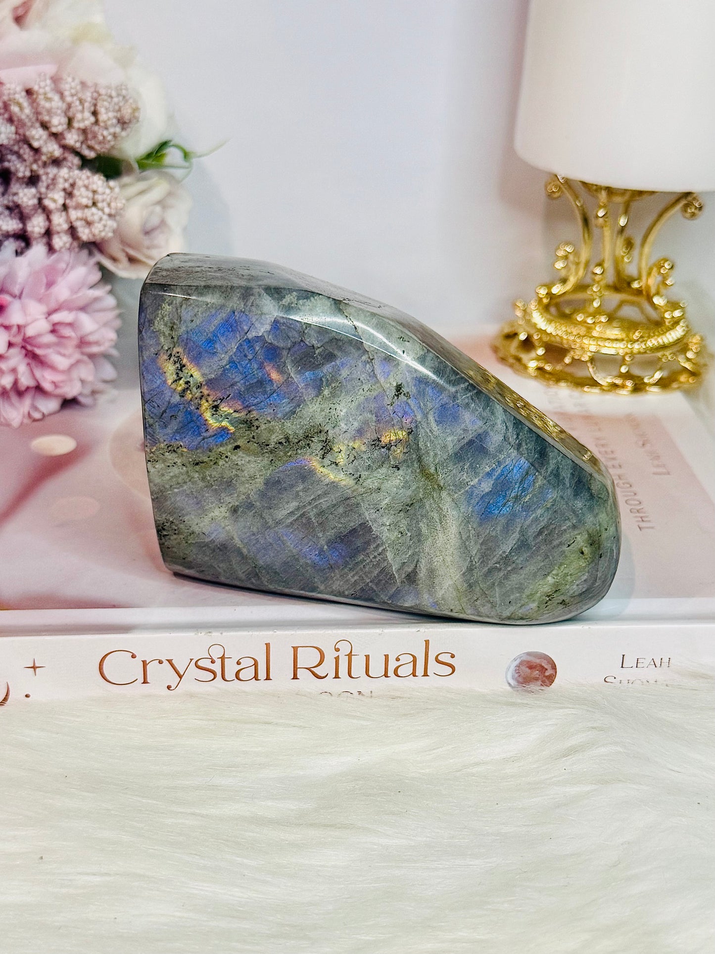 Natural Large Chunky Labradorite Polished Freeform 618gram With Beautiful Flash