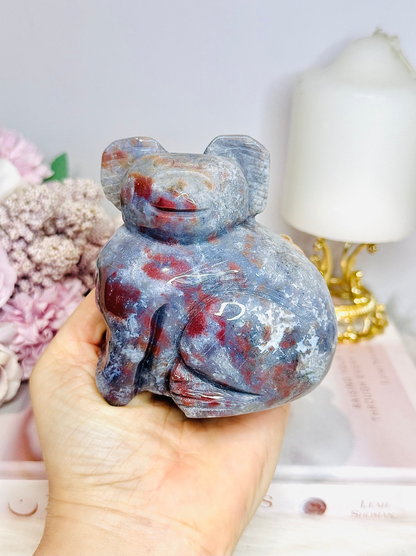 Chunky 425gram Ocean Jasper Koala Carving