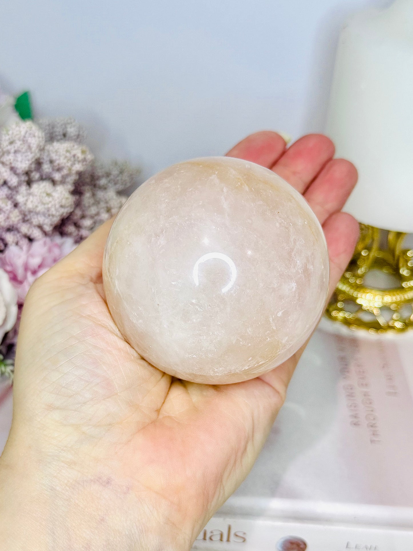 Large Rose Quartz Sphere on Stand 465g