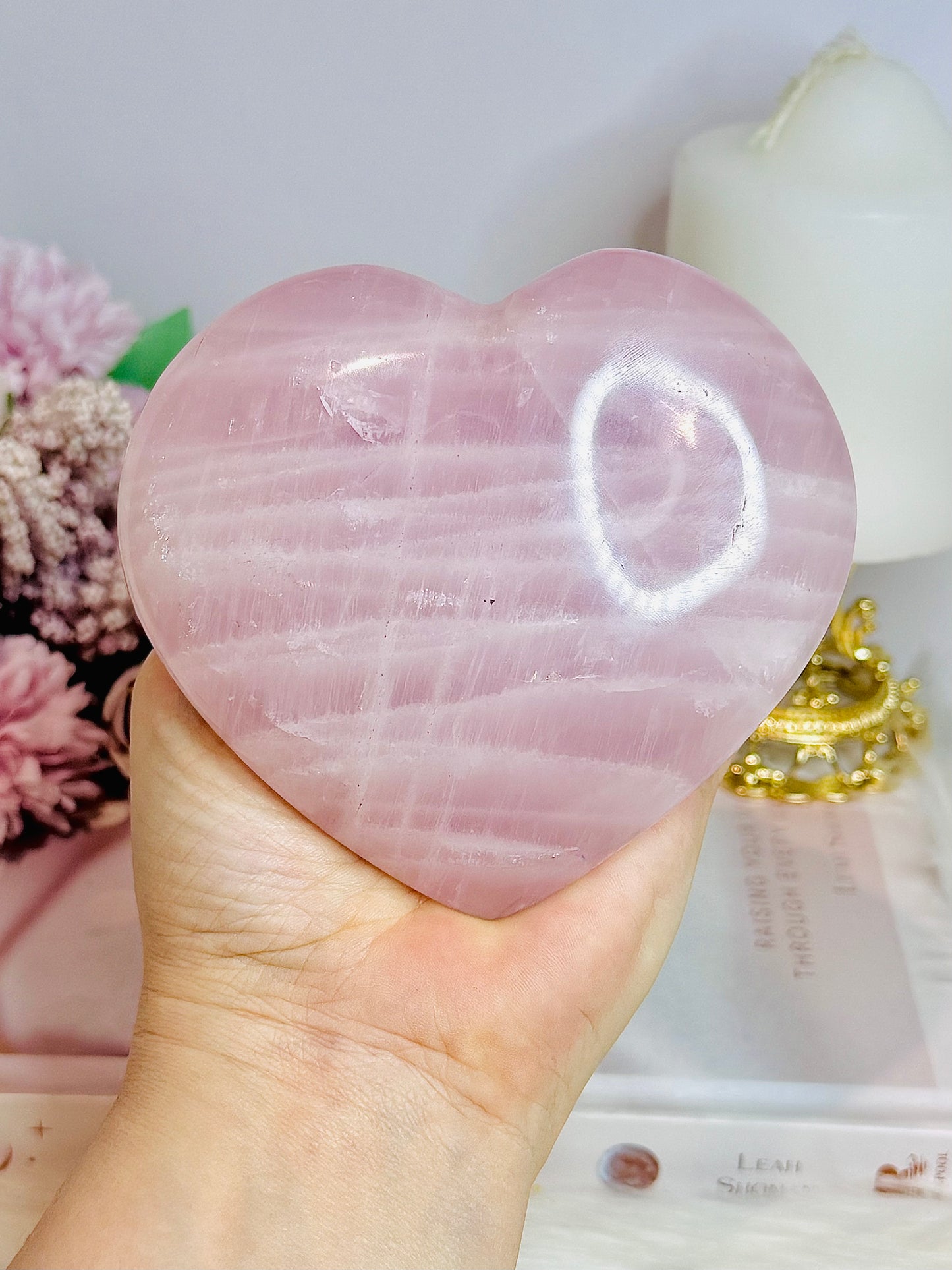 Rose Quartz Chunky Heart On Stand 457g