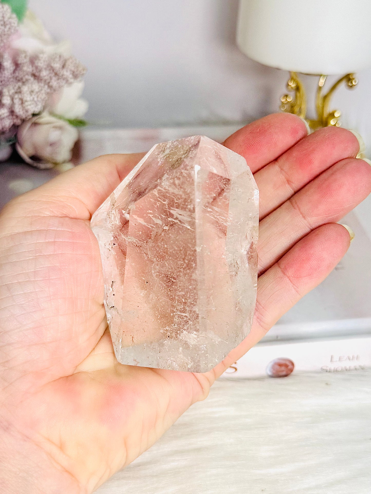 Clear Quartz Polished Freeform with Rainbows 229g