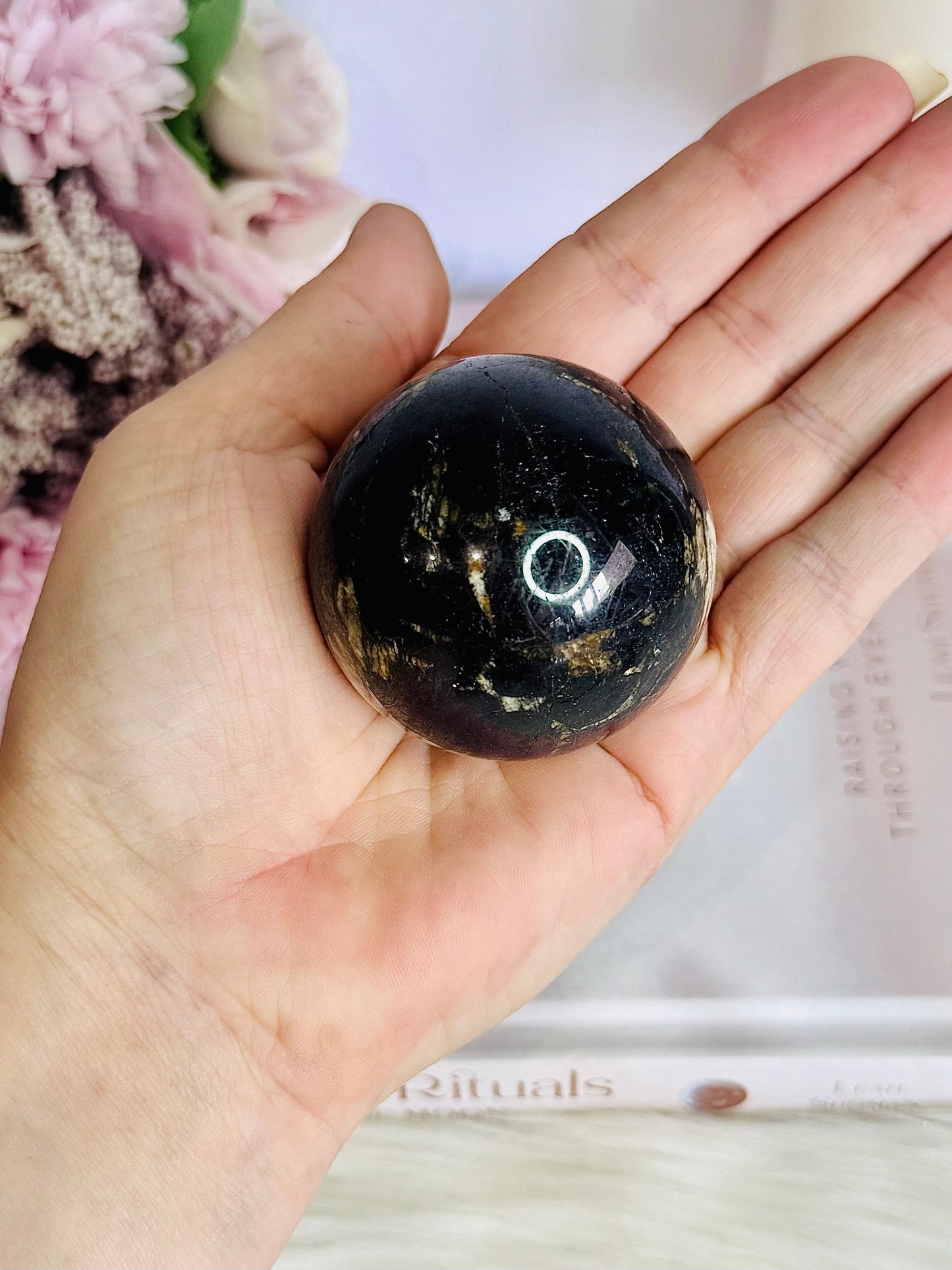Rare Natural Purpurite Sphere On Stand 202grams