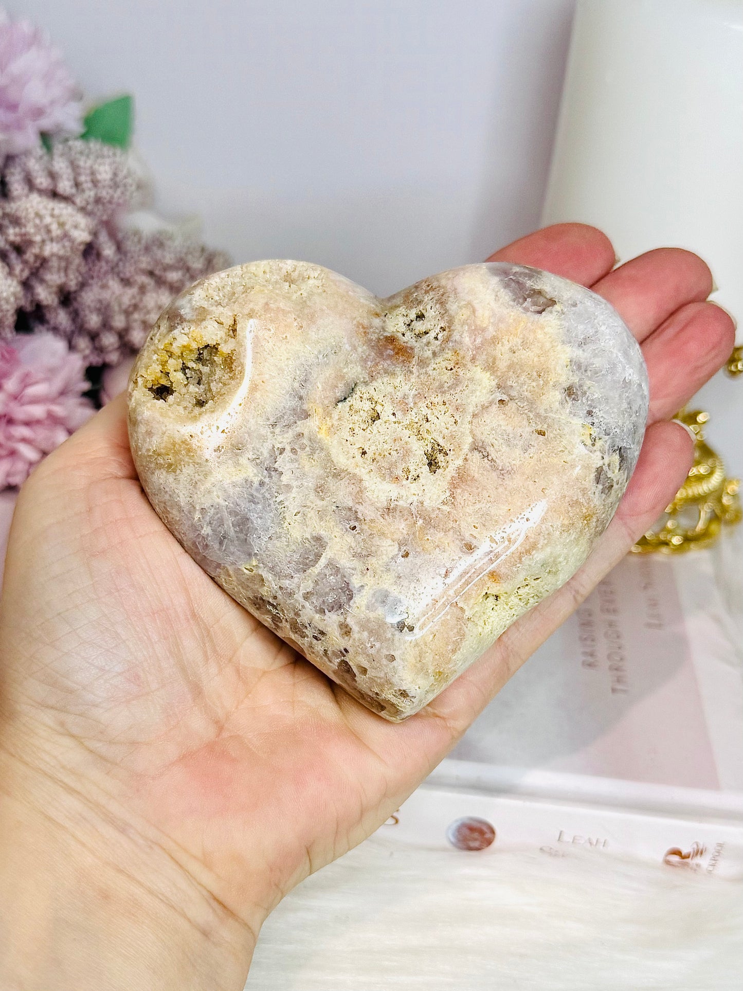 Pink Amethyst Chunky Heart On Stand 381g