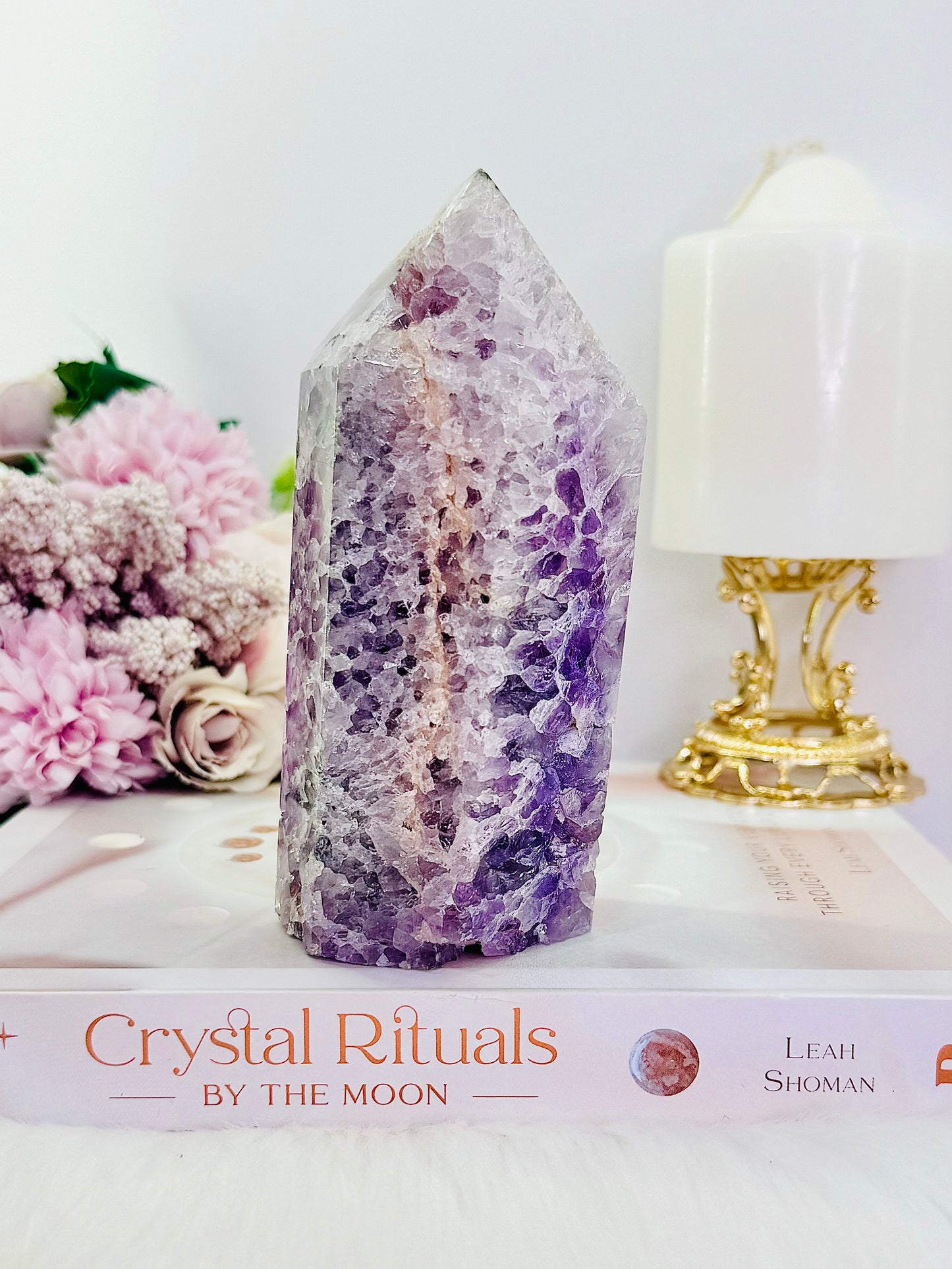 High Grade, Classy & Fabulous Large 14cm Chunky 643gram Druzy Amethyst Tower From Brazil